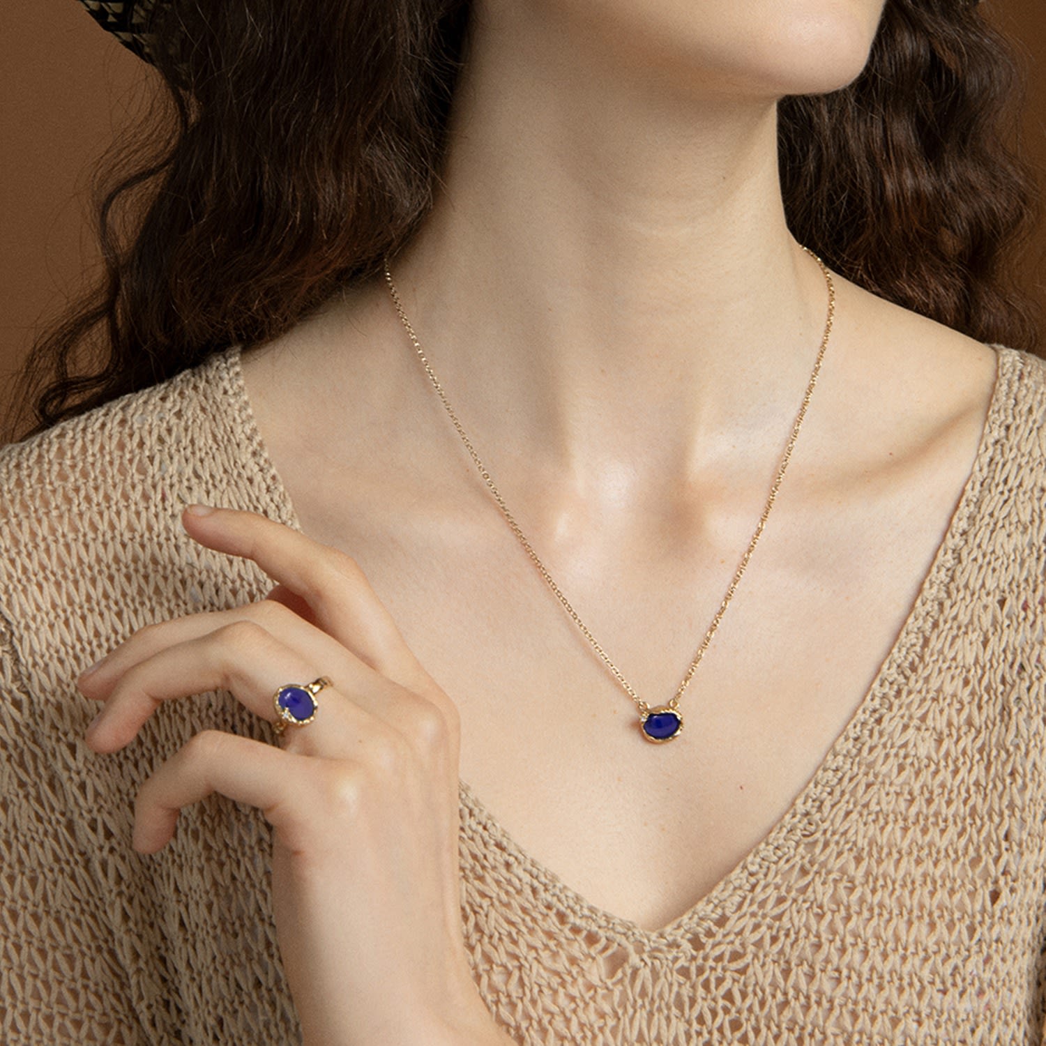 Ad Astra Gold-Plated Lapis Lazuli Ring