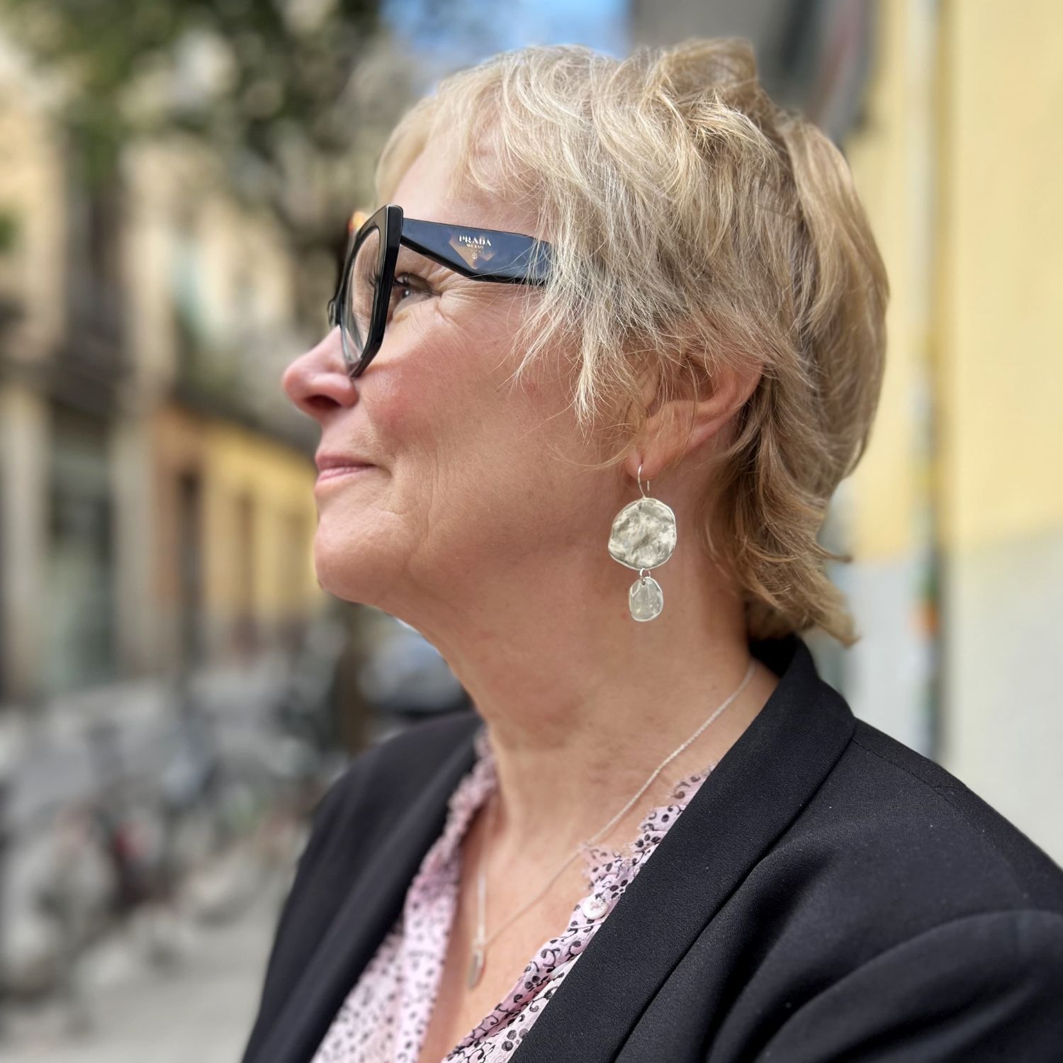 Ibiza Double Disc Earrings Silver