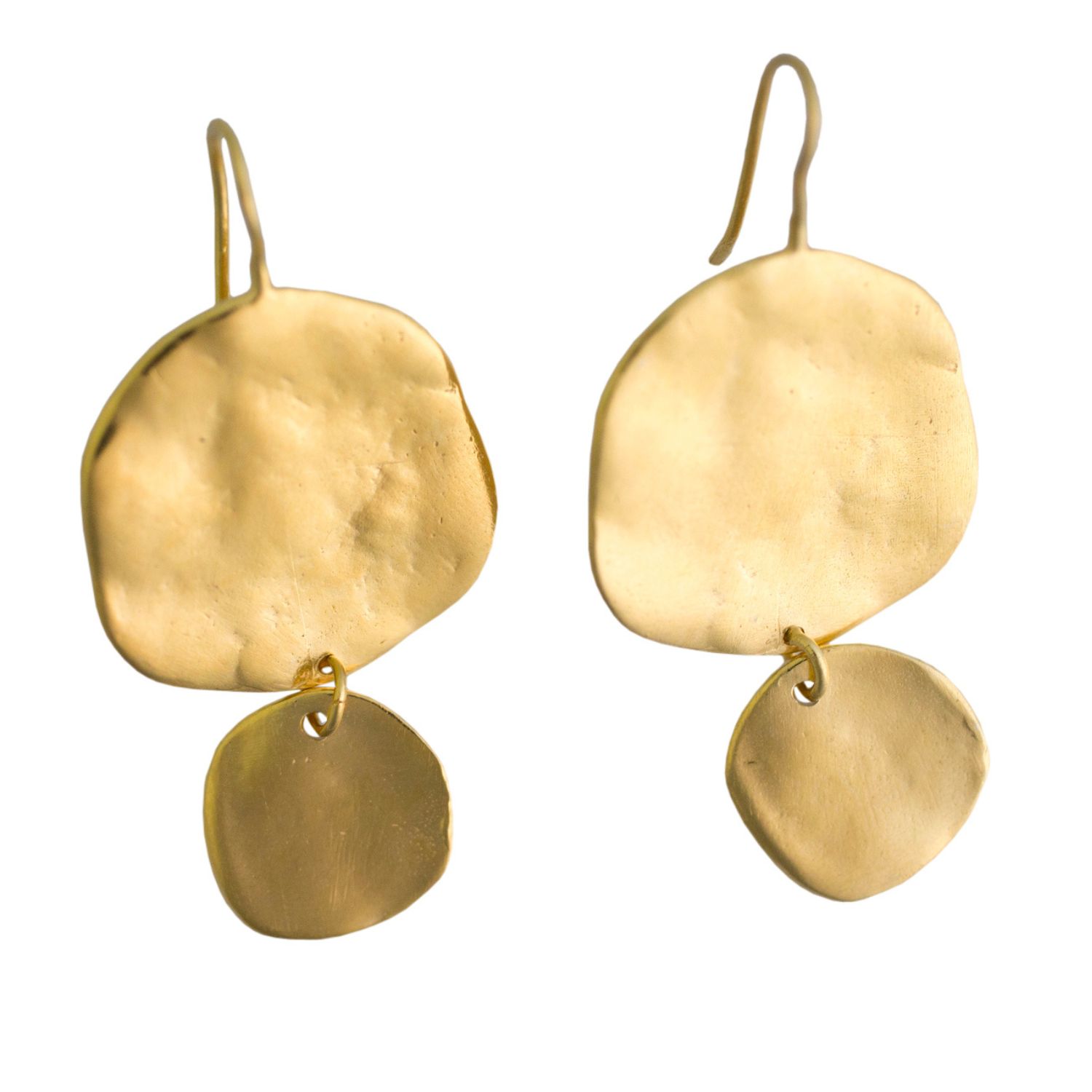 Ibiza Double Disc Earrings Gold Plated