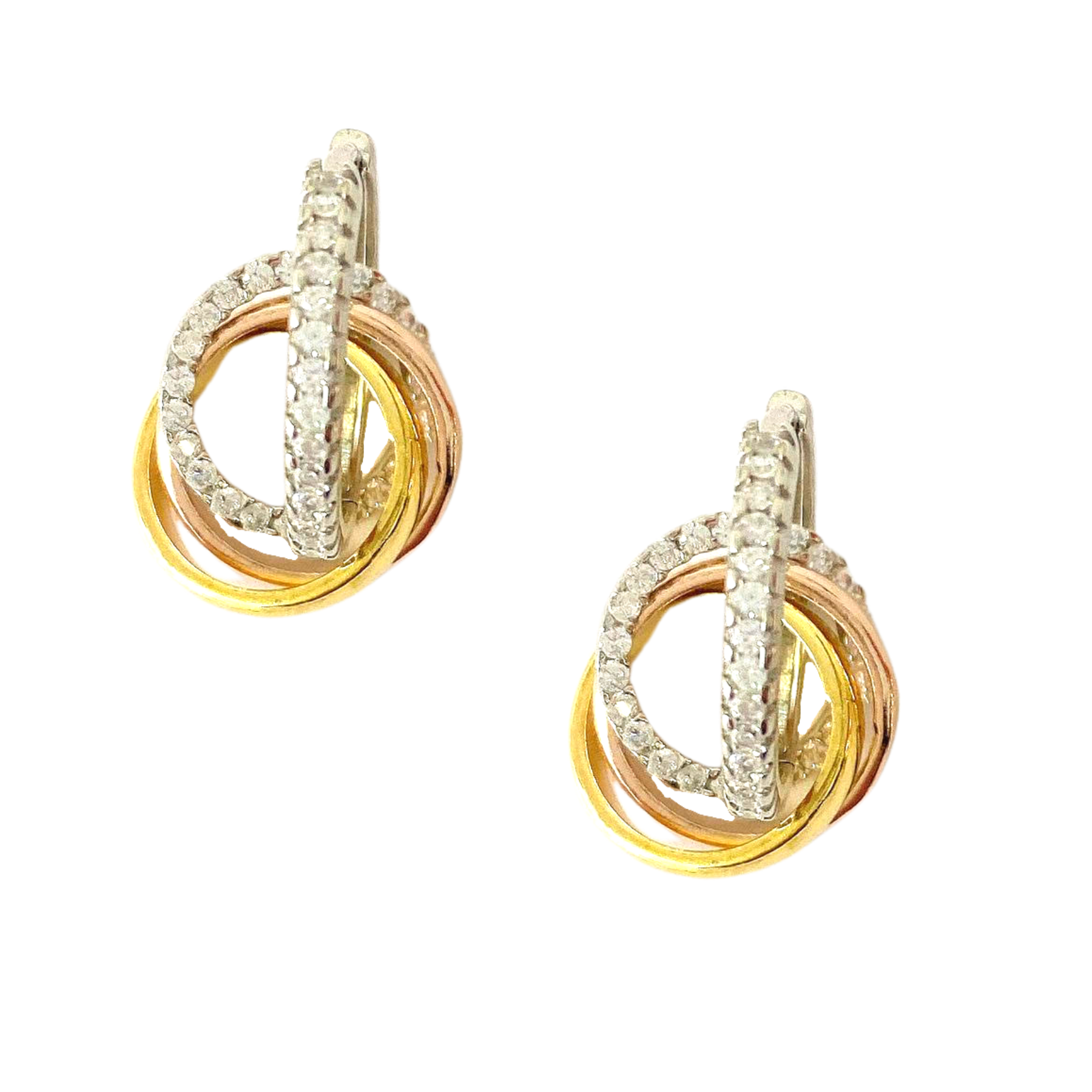 Fancy Cubic Zirconia Hoops Earring