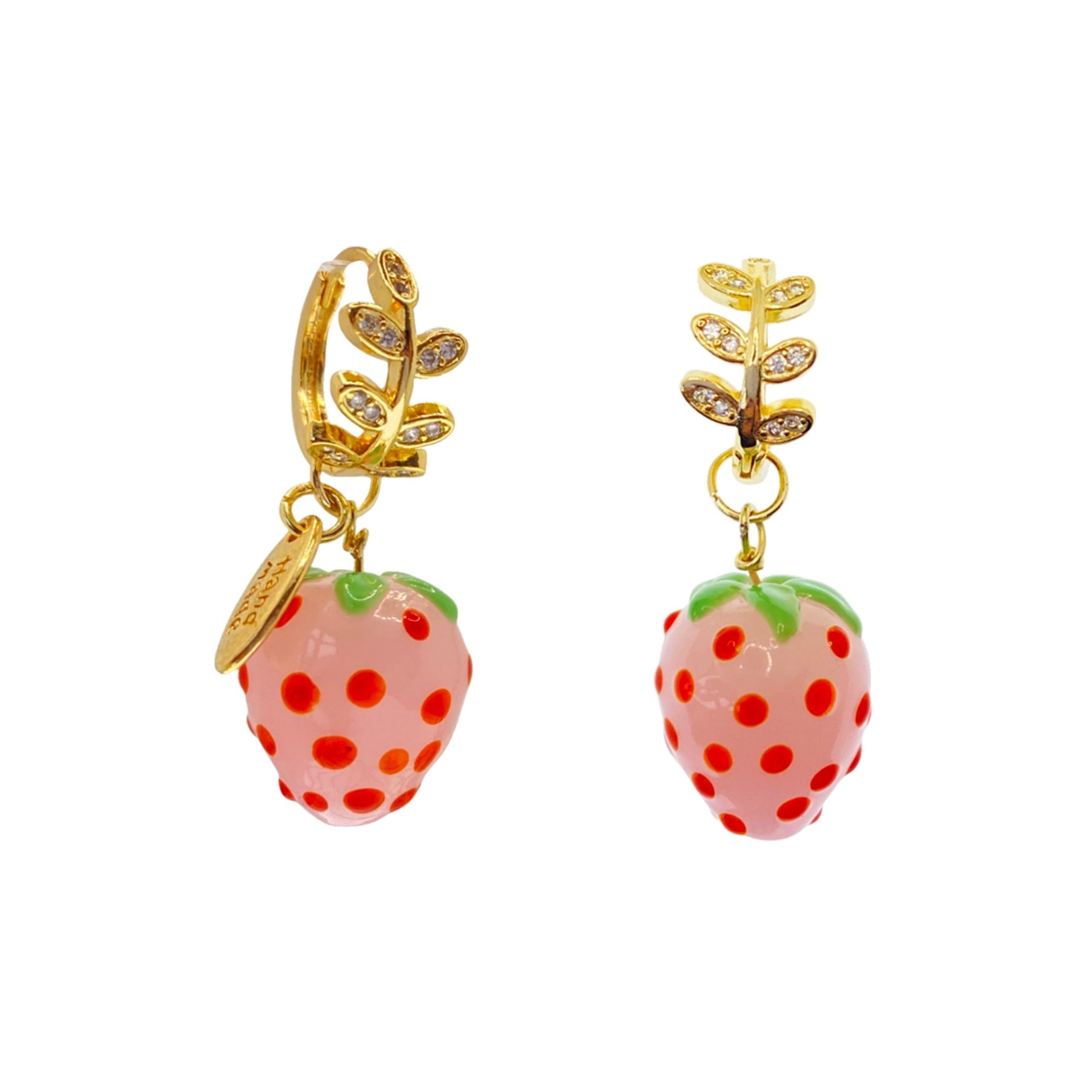 Strawberry Hoops Earring - Pink & Purple