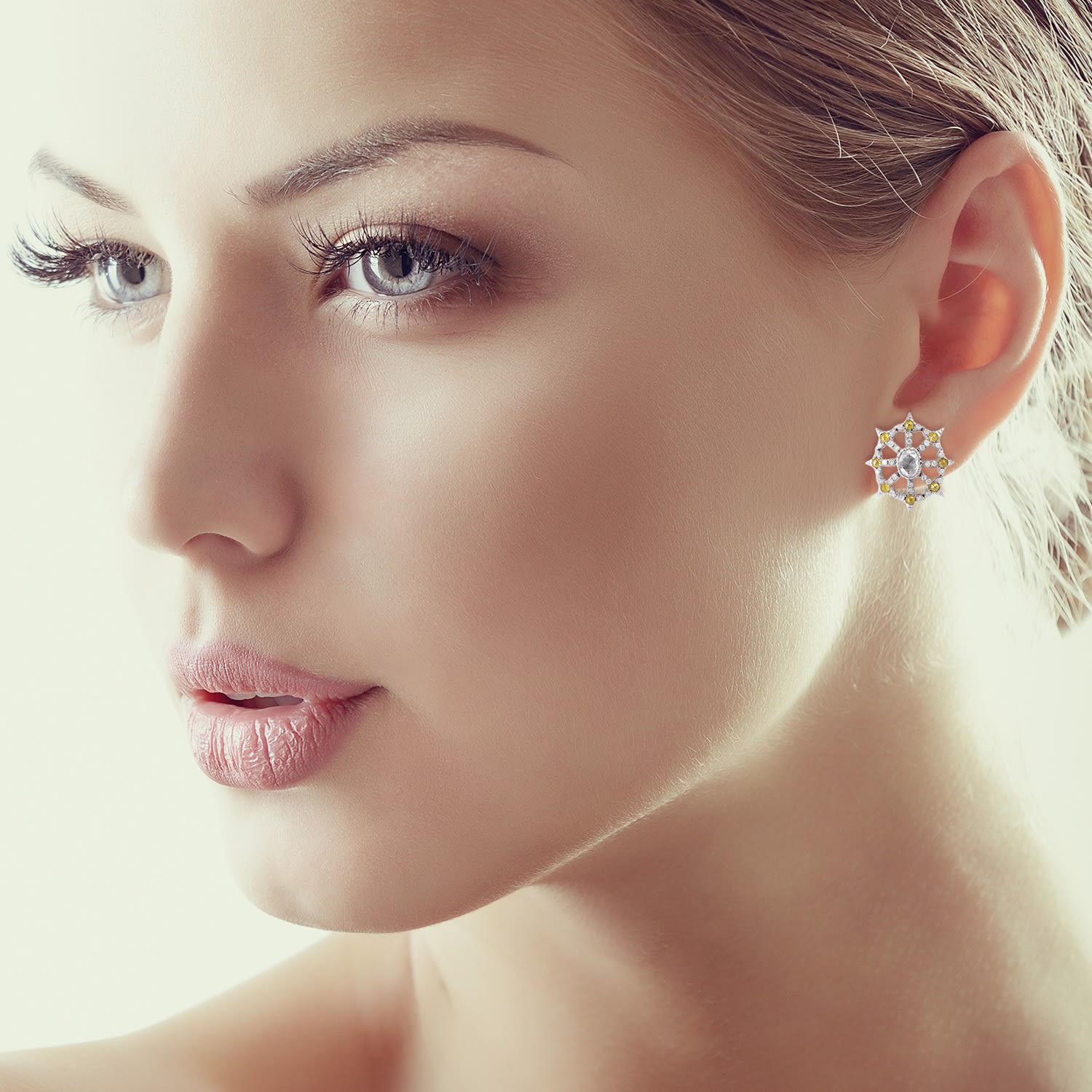 Ice Diamond Stud Earrings In White Gold – Designer Minimalist Fine Jewelry