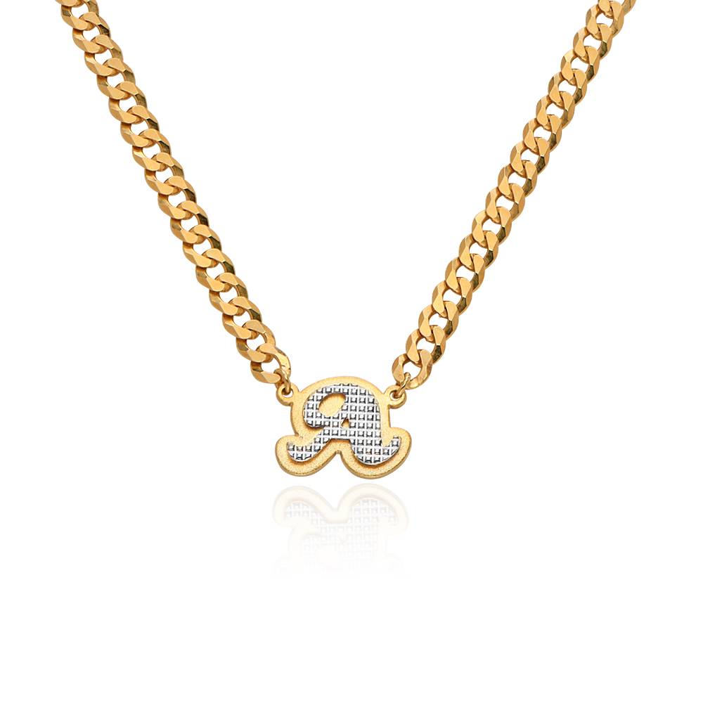 Iconic Double Plated Initial Necklace in Mixed Metals
