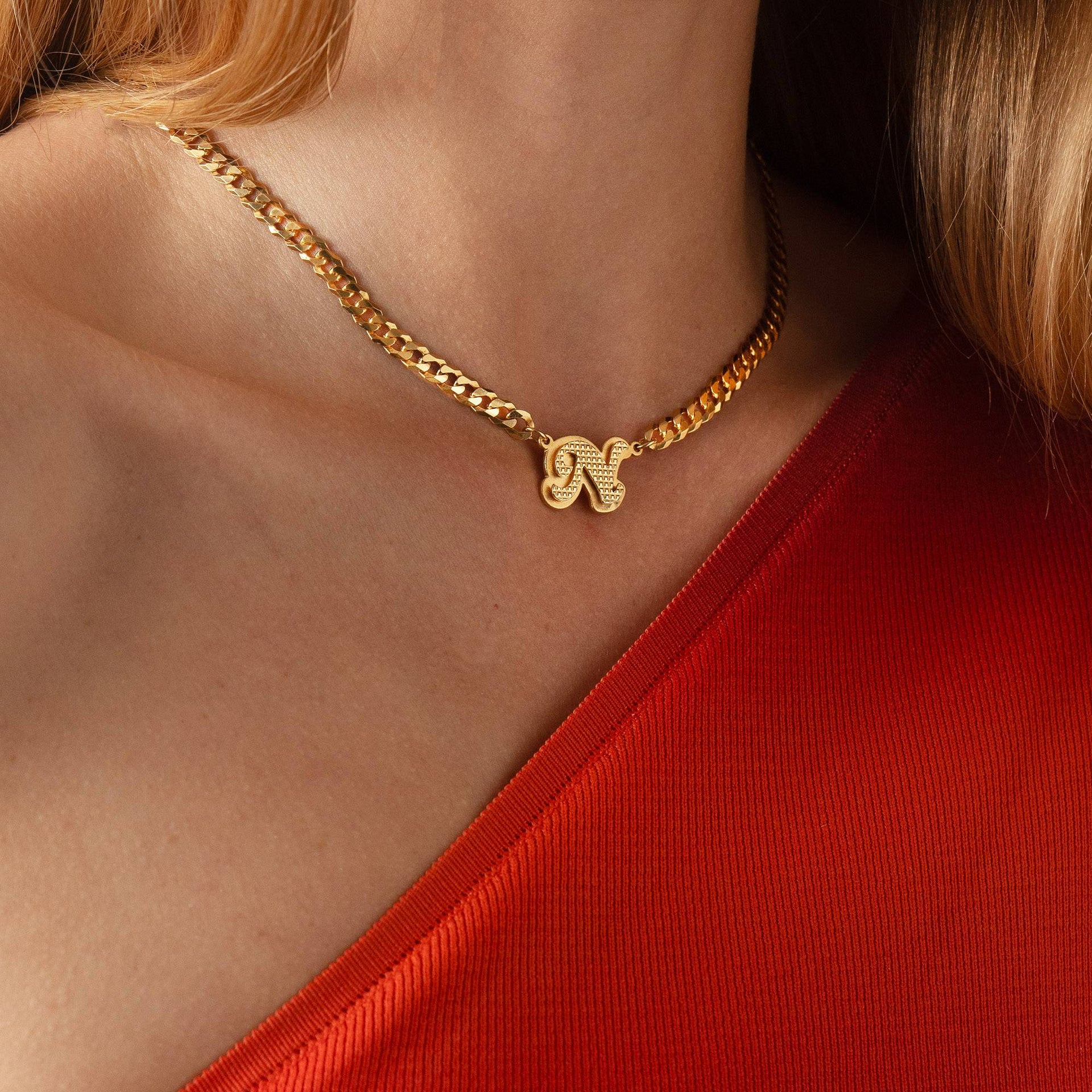 Iconic Double Plated Intial Necklace in 18K Gold Vermeil
