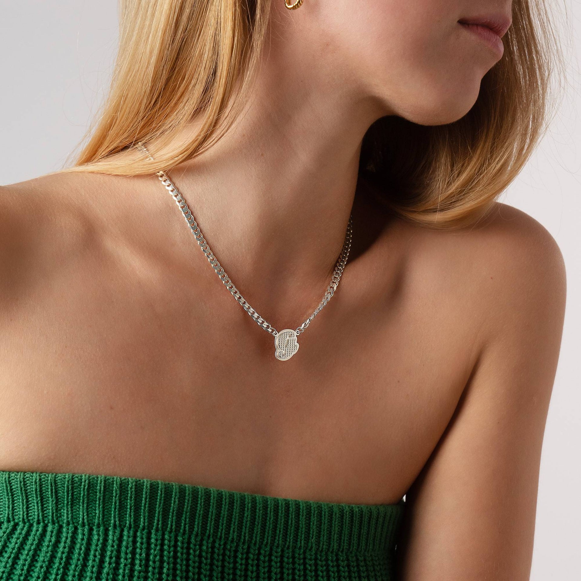 Iconic Double Plated Intial Necklace in Sterling Silver