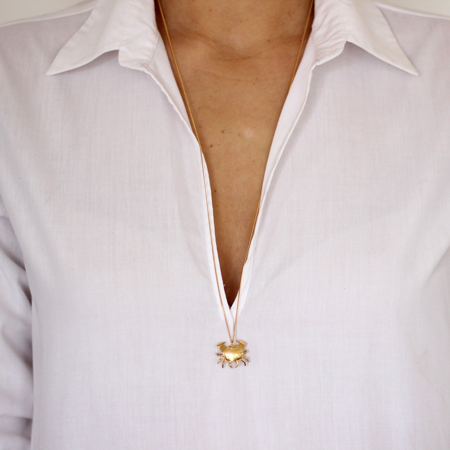 Crab Necklace Gold