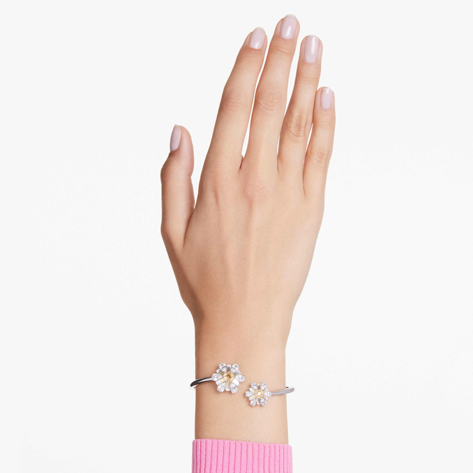 IDYLLIA BANGLE FLOWER YELLOW RHODIUM PLATED
