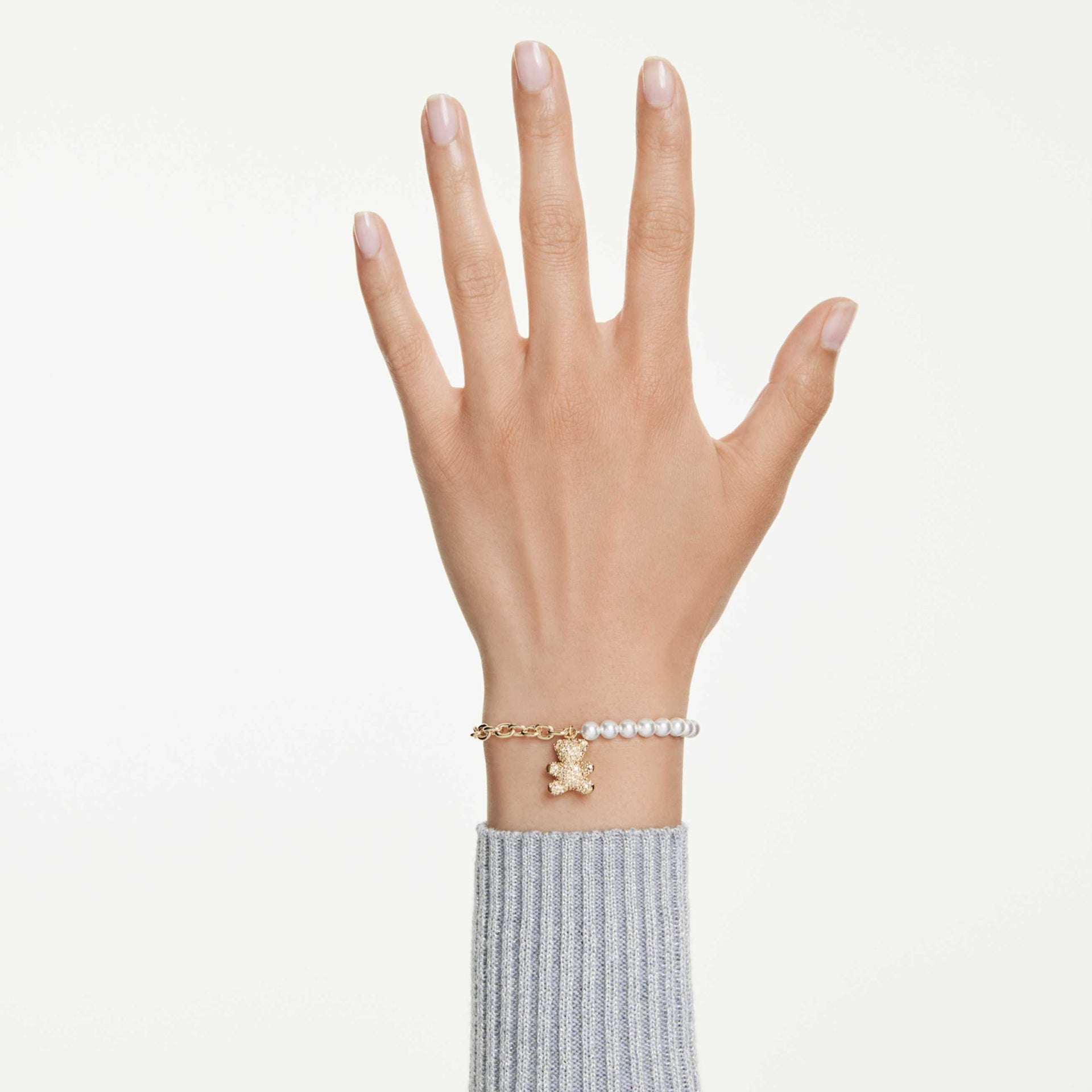 IDYLLIA BRACELET CRYSTAL PEARL ROUND CUT TEDDY GOLD TONE GOLD TONE PLATED