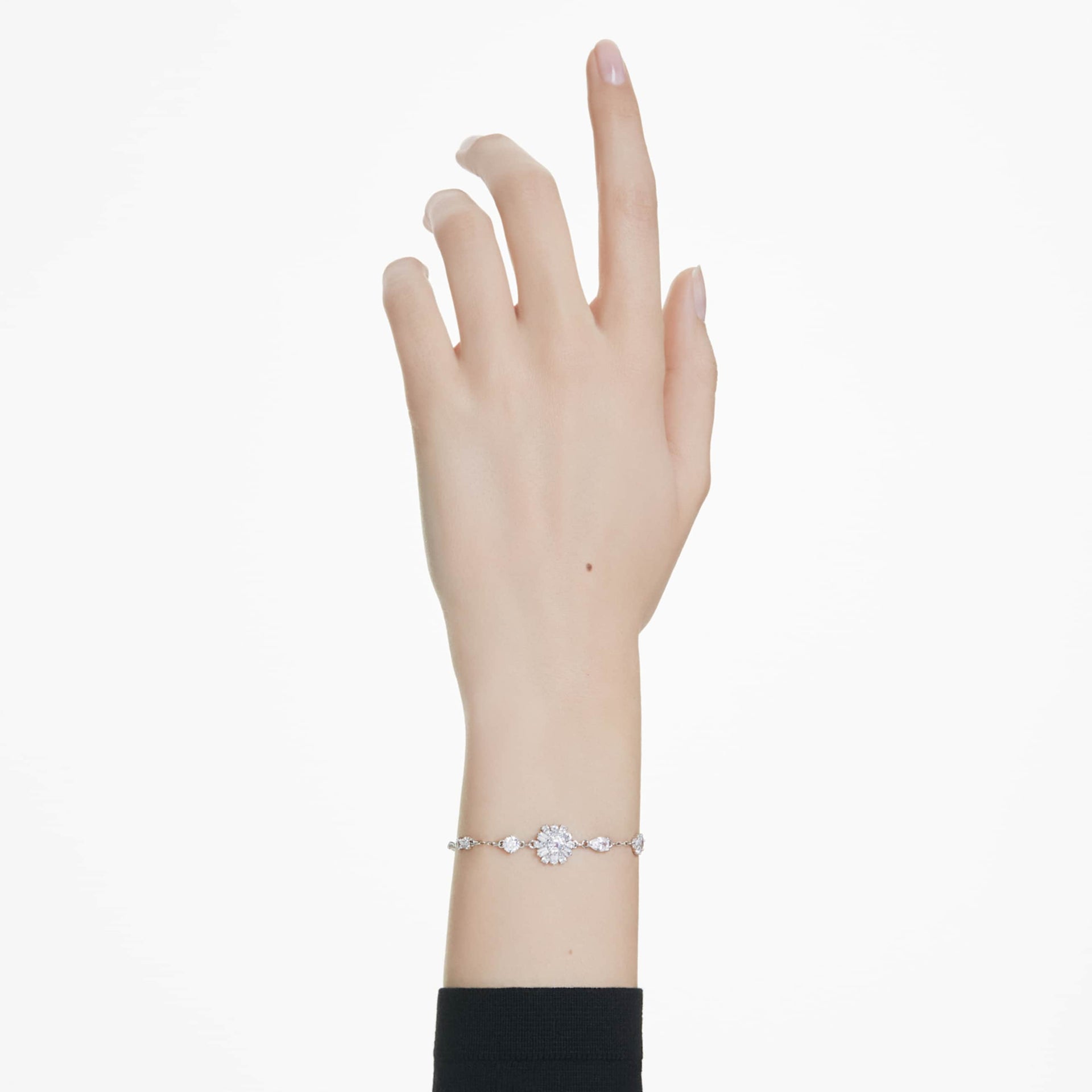 IDYLLIA BRACELET MIXED CUTS SNOWFLAKE WHITE RHODIUM PLATED