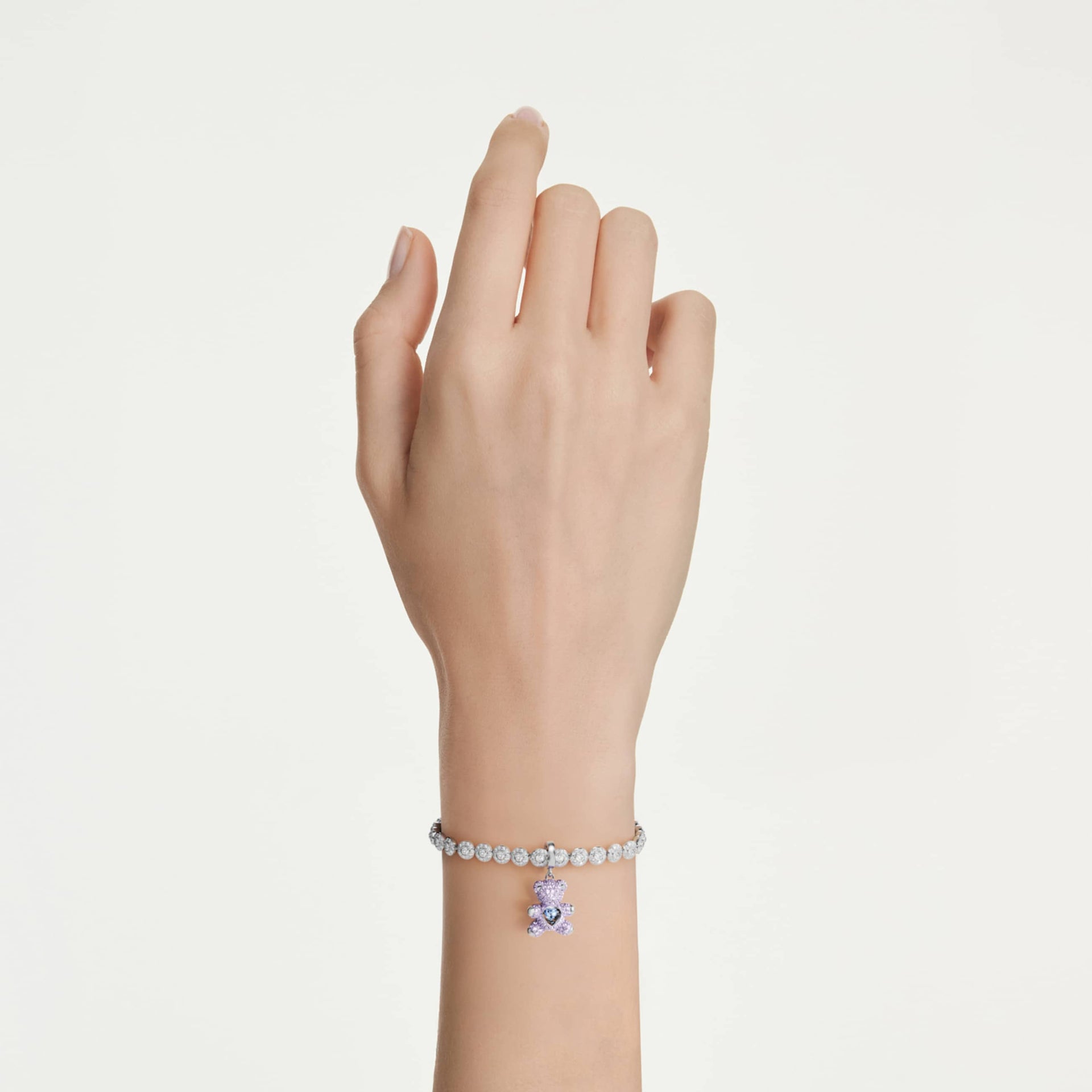 IDYLLIA CHARM MIXED CUTS TEDDY PURPLE RHODIUM PLATED