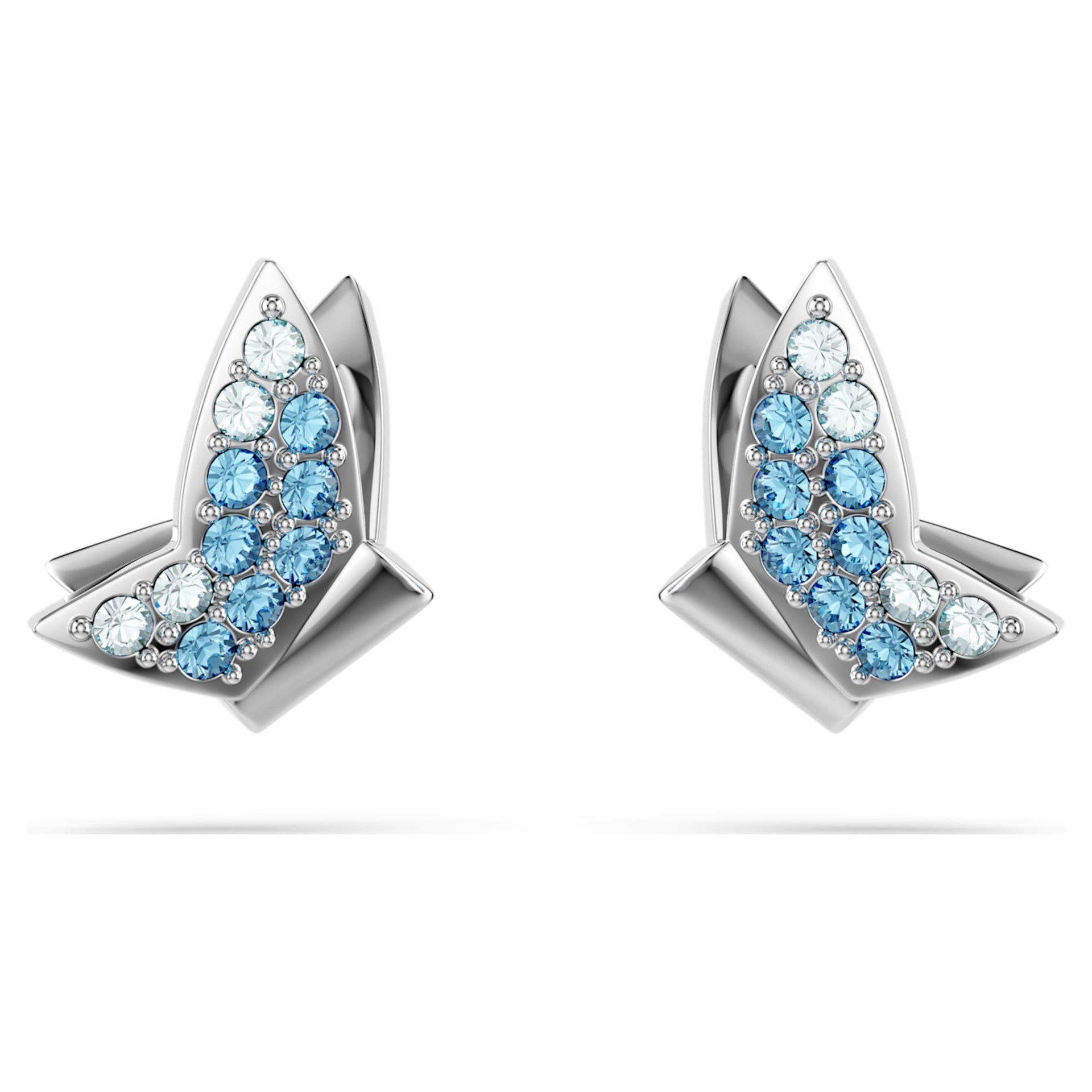 IDYLLIA LILIA STUD EARRINGS BUTTERFLY BLUE RHODIUM PLATED