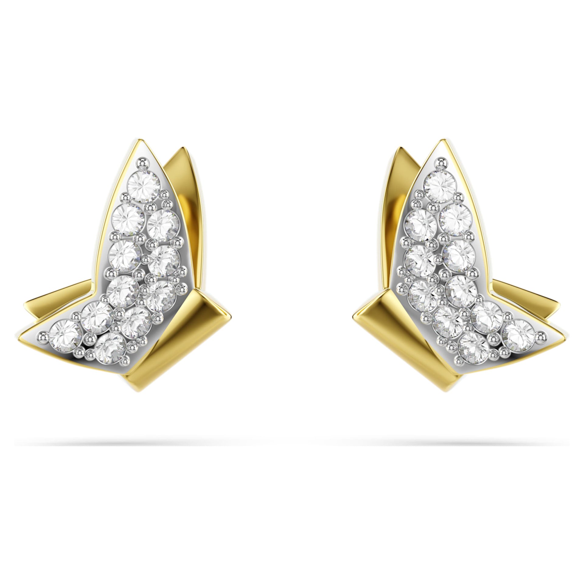 IDYLLIA LILIA STUD EARRINGS BUTTERFLY WHITE GOLD TONE PLATED