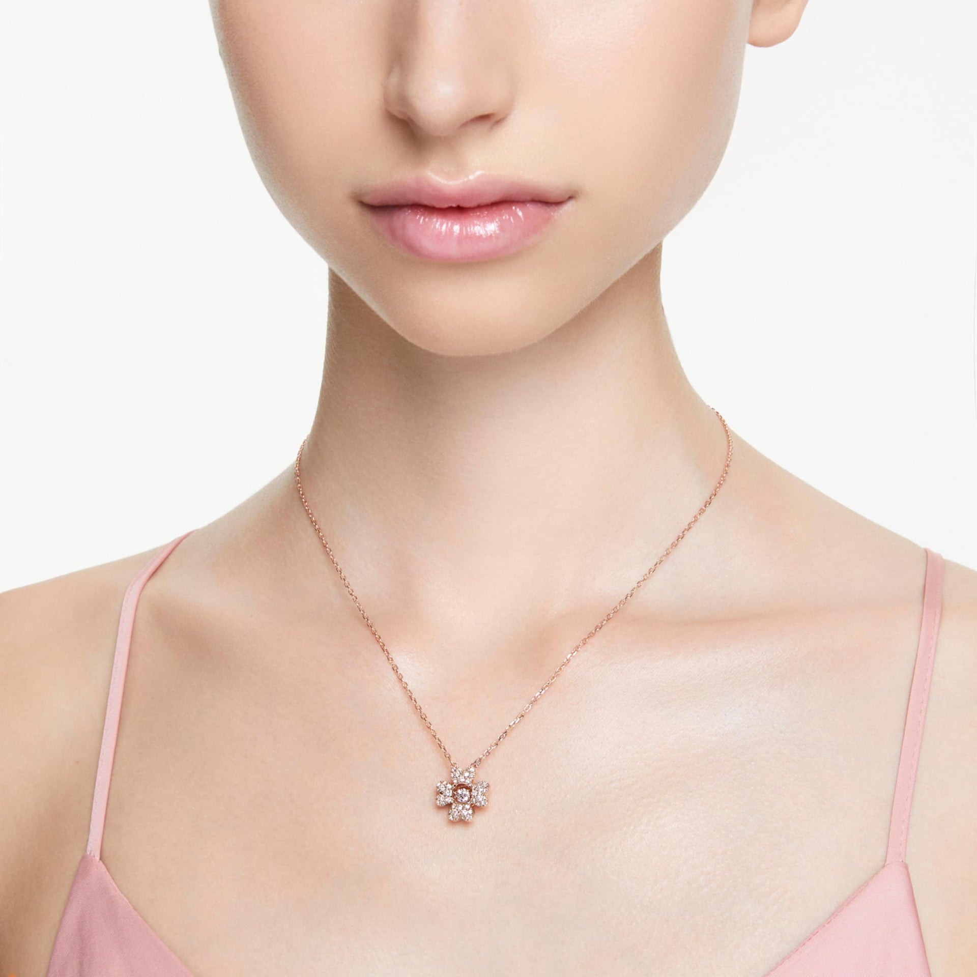 IDYLLIA PENDANT CLOVER WHITE ROSE GOLD TONE PLATED