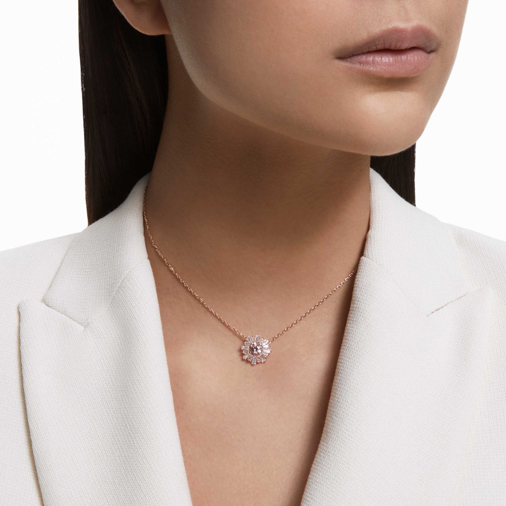 IDYLLIA PENDANT MIXED CUTS SUN PINK ROSE GOLD TONE PLATED