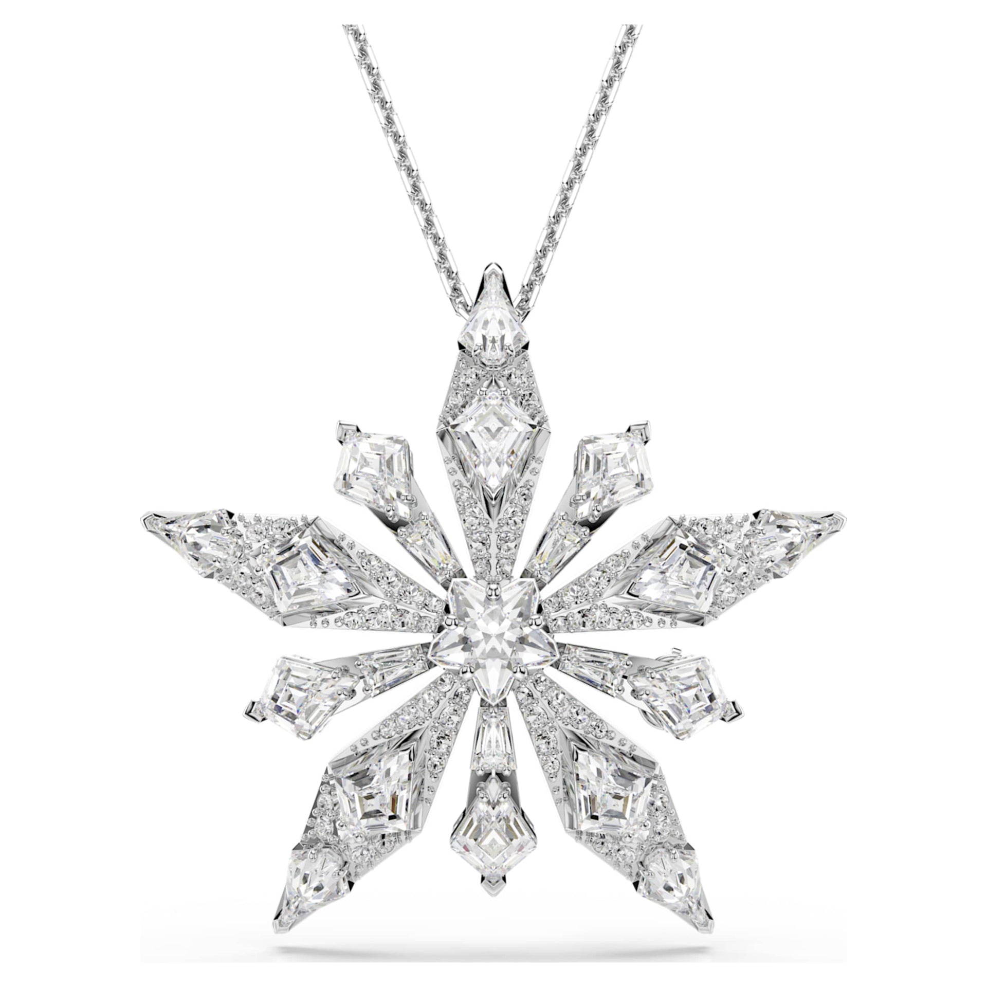 IDYLLIA PENDANT AND BROOCH STAR WHITE RHODIUM PLATED