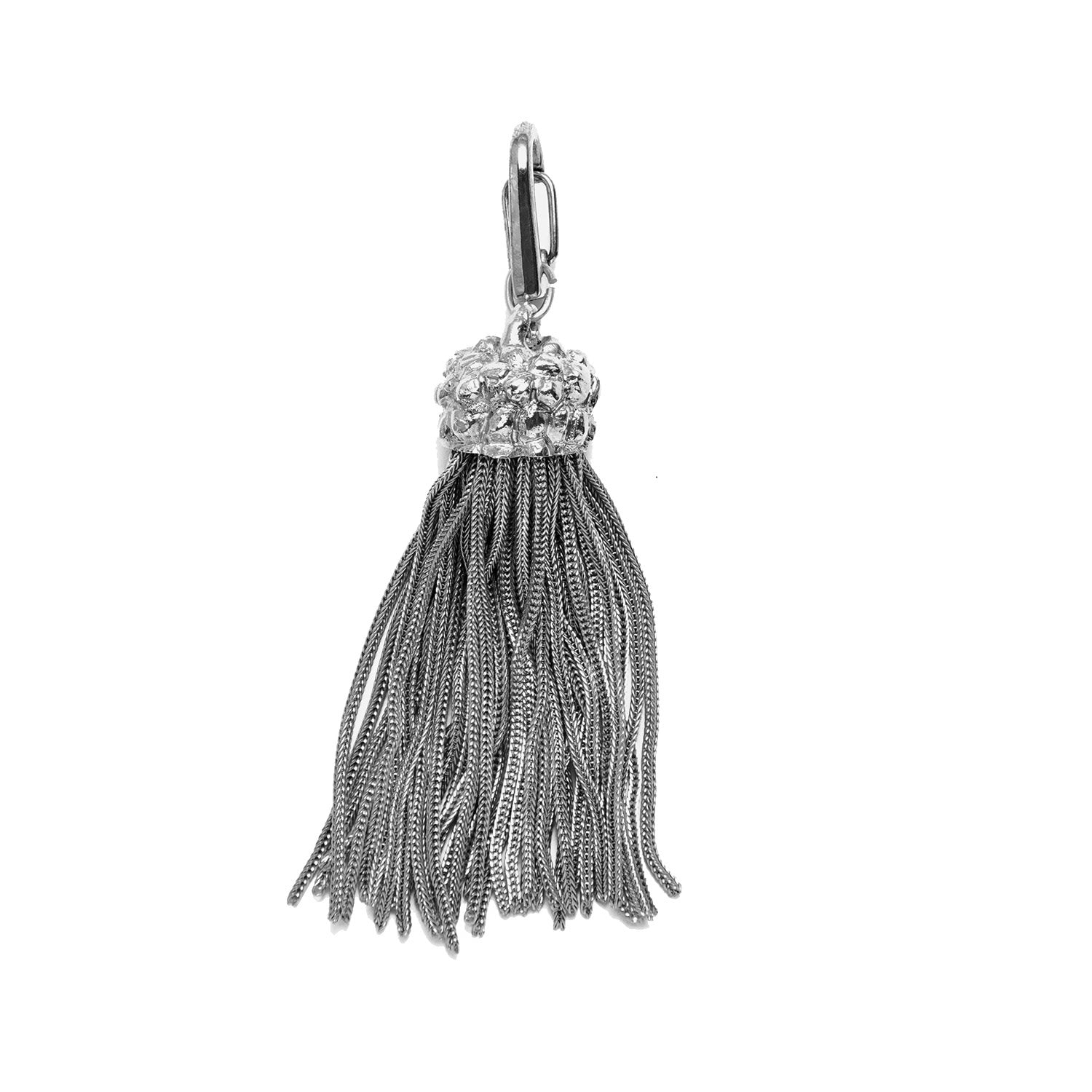 Short Silver Tassel Charm