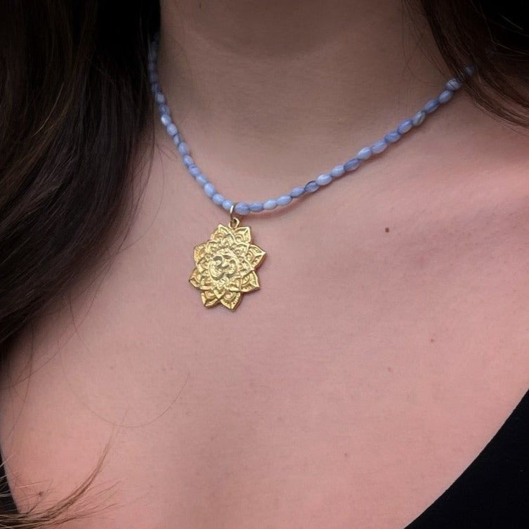 Spiritual Journey Yoga Necklace - Blue