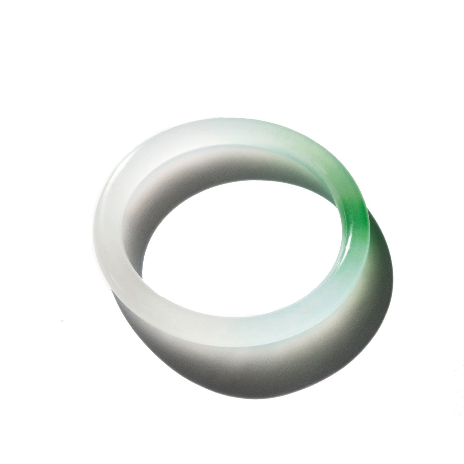 Koi Mottled Round Jade Stone Bangle