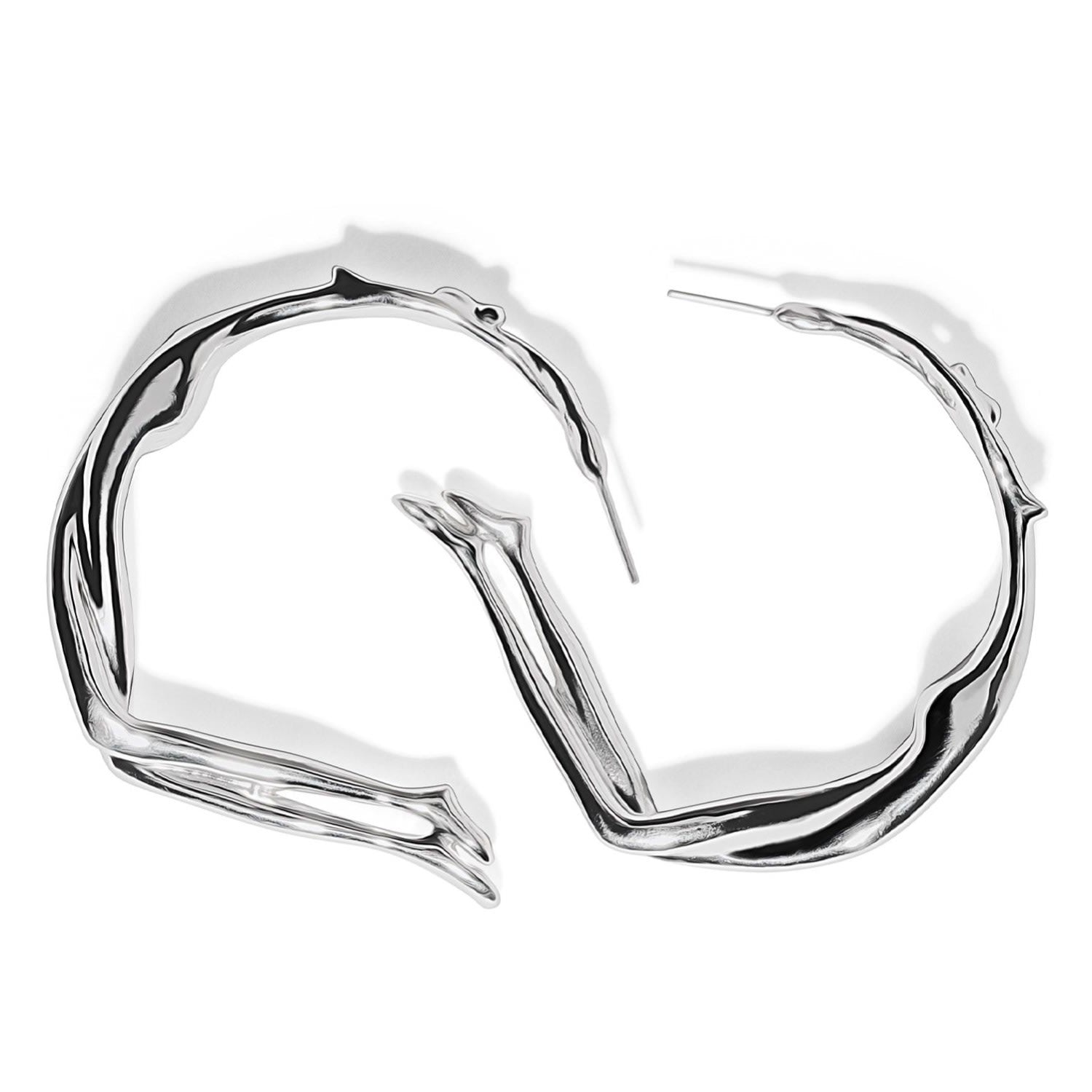 Silver Scarlett Large Hoops