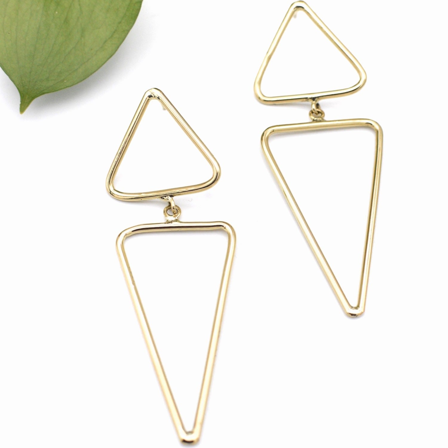 Duo-Triangle Drop Earrings