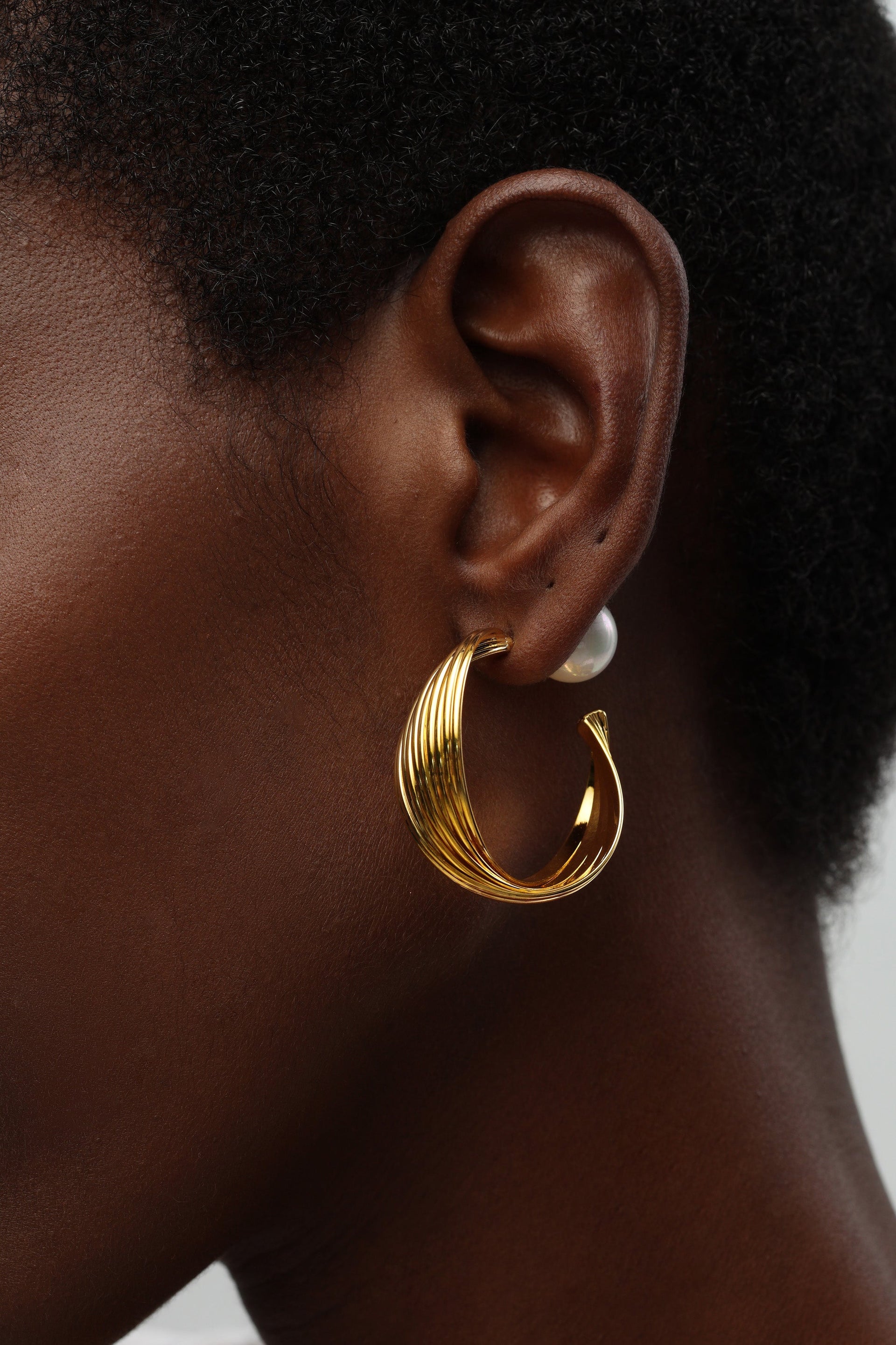 Golden Wave Hoop Earrings