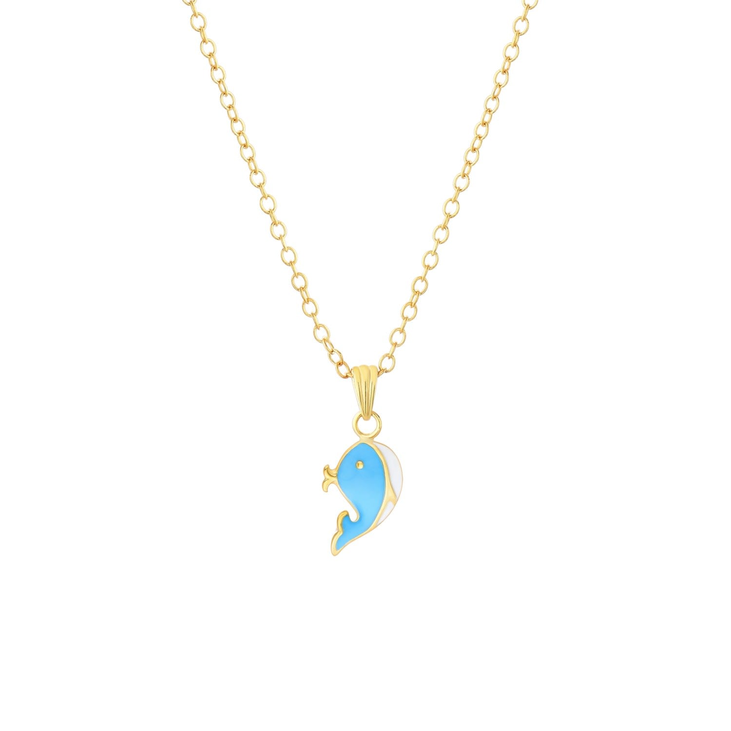 Petite Blue Whale Charm Pendant Necklace