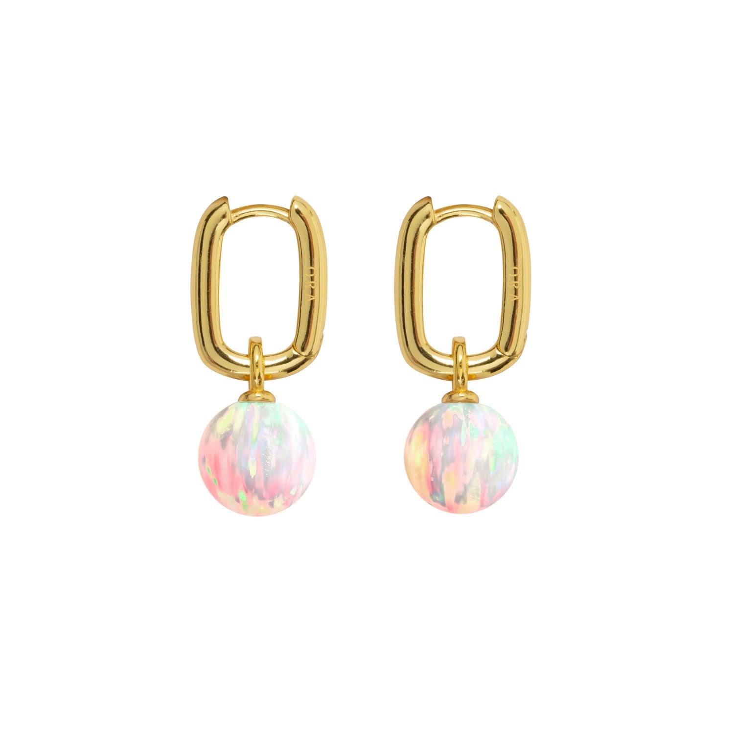 Aetia Sun Opal Hoop Earrings -Gold