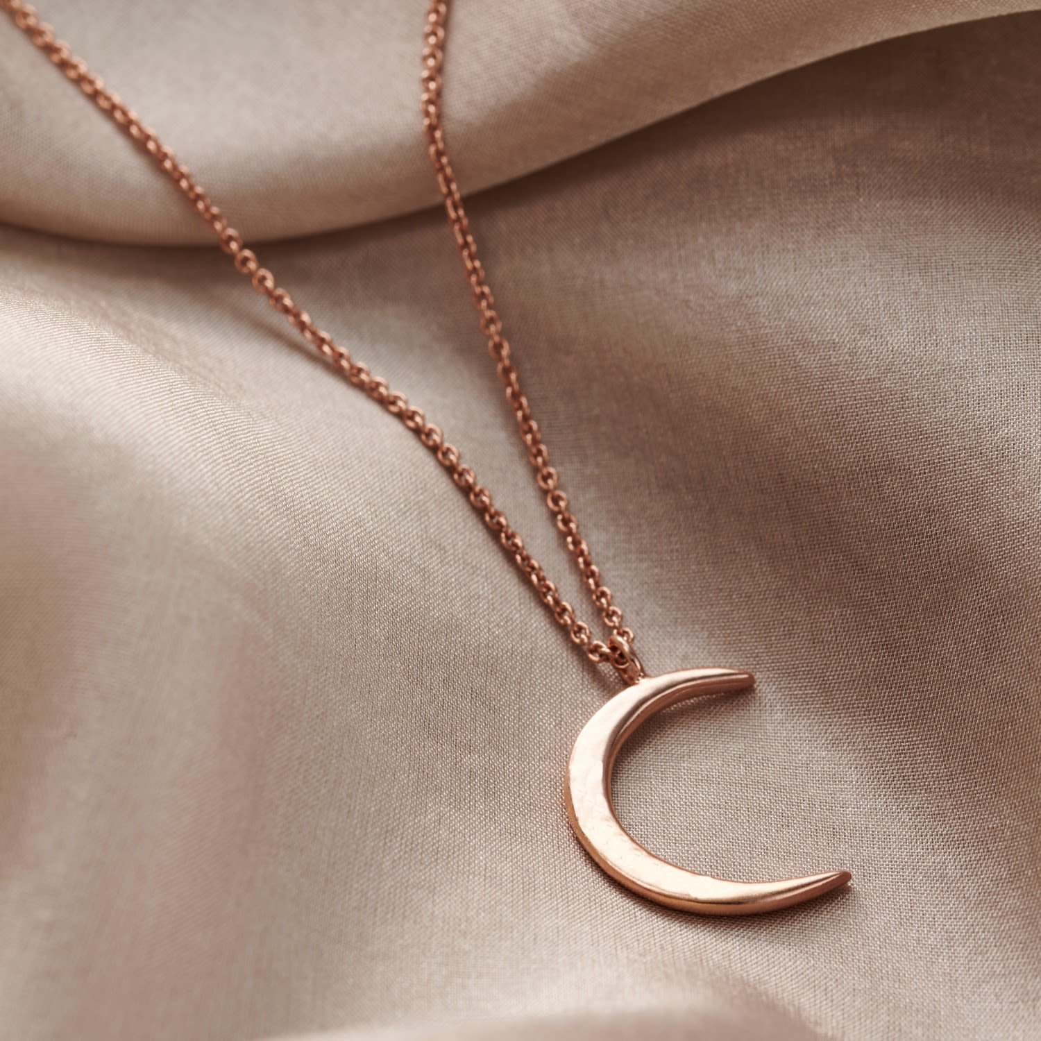 Rose Gold Plated Crescent Moon Necklace