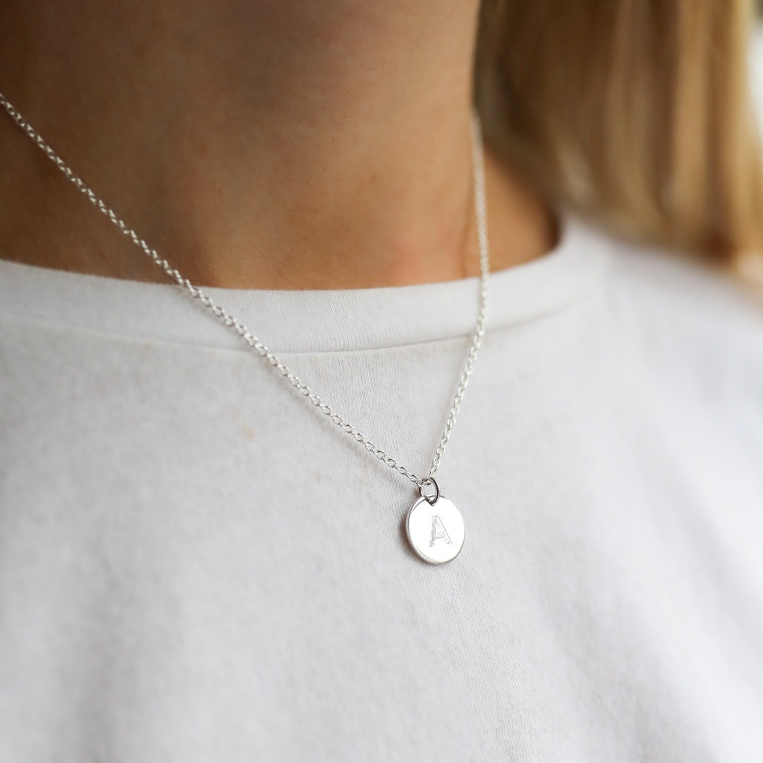 Pembroke Sterling Silver Disc Engraveable Pendant