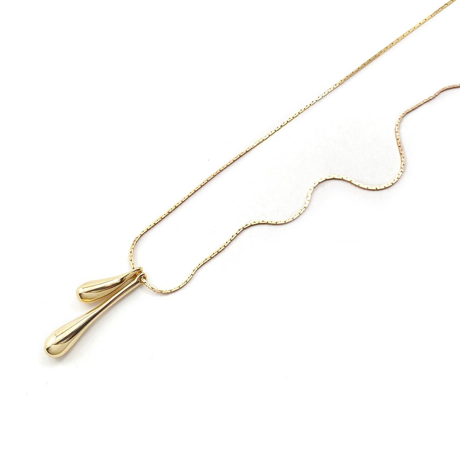 Droplet Pendant - Double - Gold