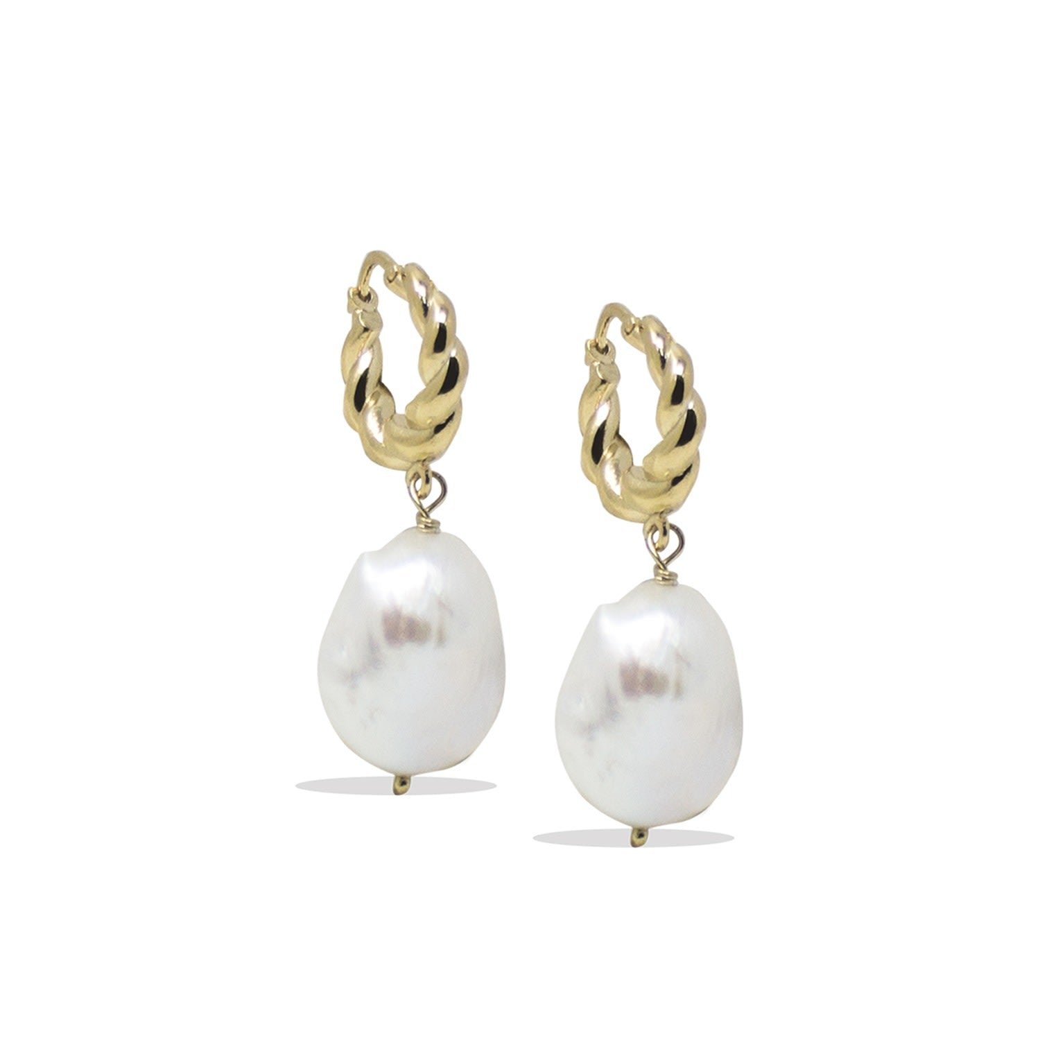 Victoria Pearl Huggie Earrings