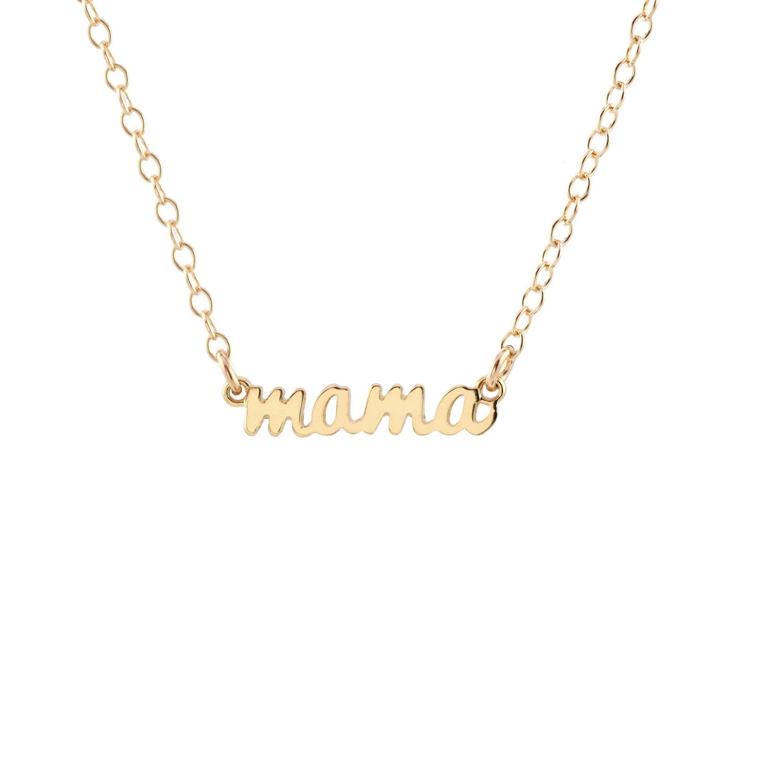Mama Charm Necklace Gold Vermeil