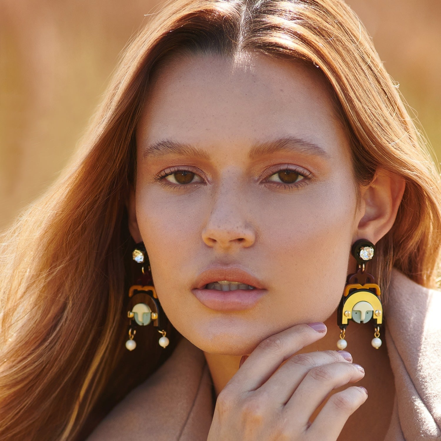 Acrylic Handmade Earring Ixchel - Blue