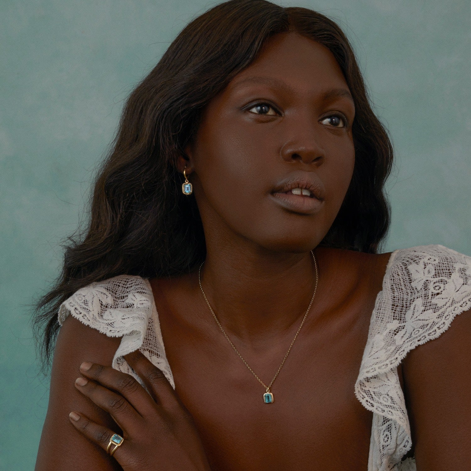 Luccichio Gold Vermeil Blue Topaz Necklace