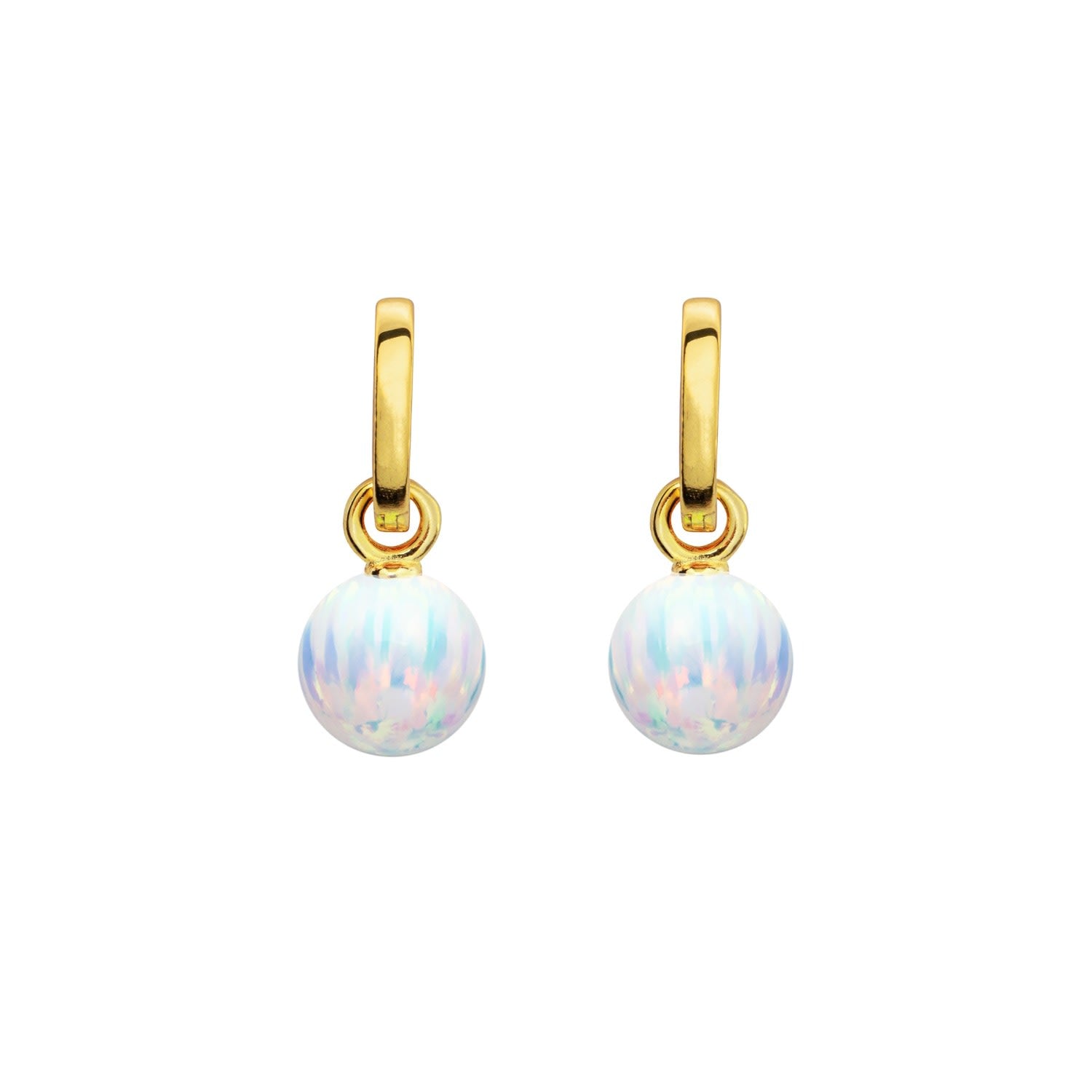 Ice Opal Hoop Earrings - Gold