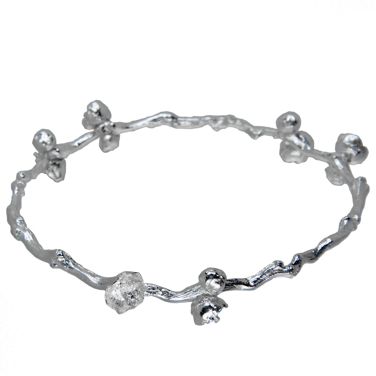 the silver dates branch bangle