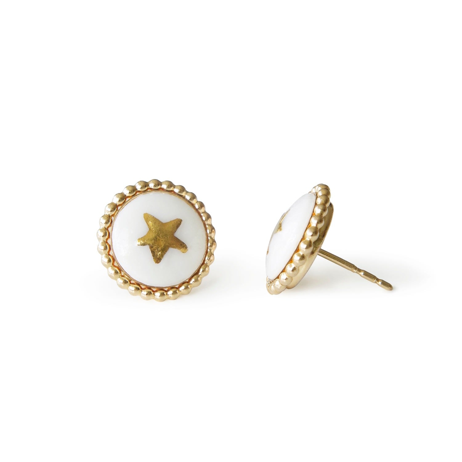 Gold Lustre Star Stud Earrings