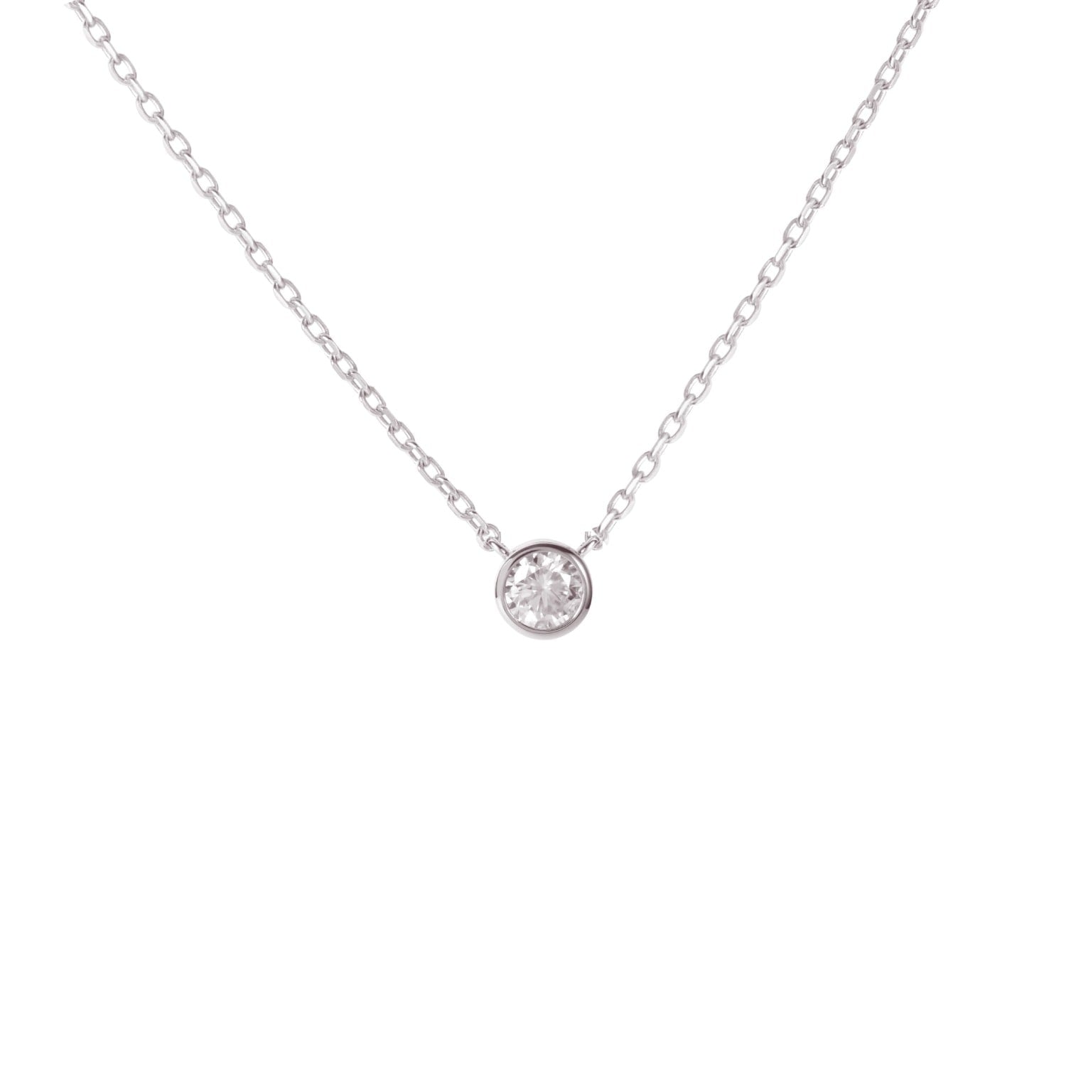 Illuminess™ Sterling Silver 6Mm Single Stone 'The Light Inside You' Choker