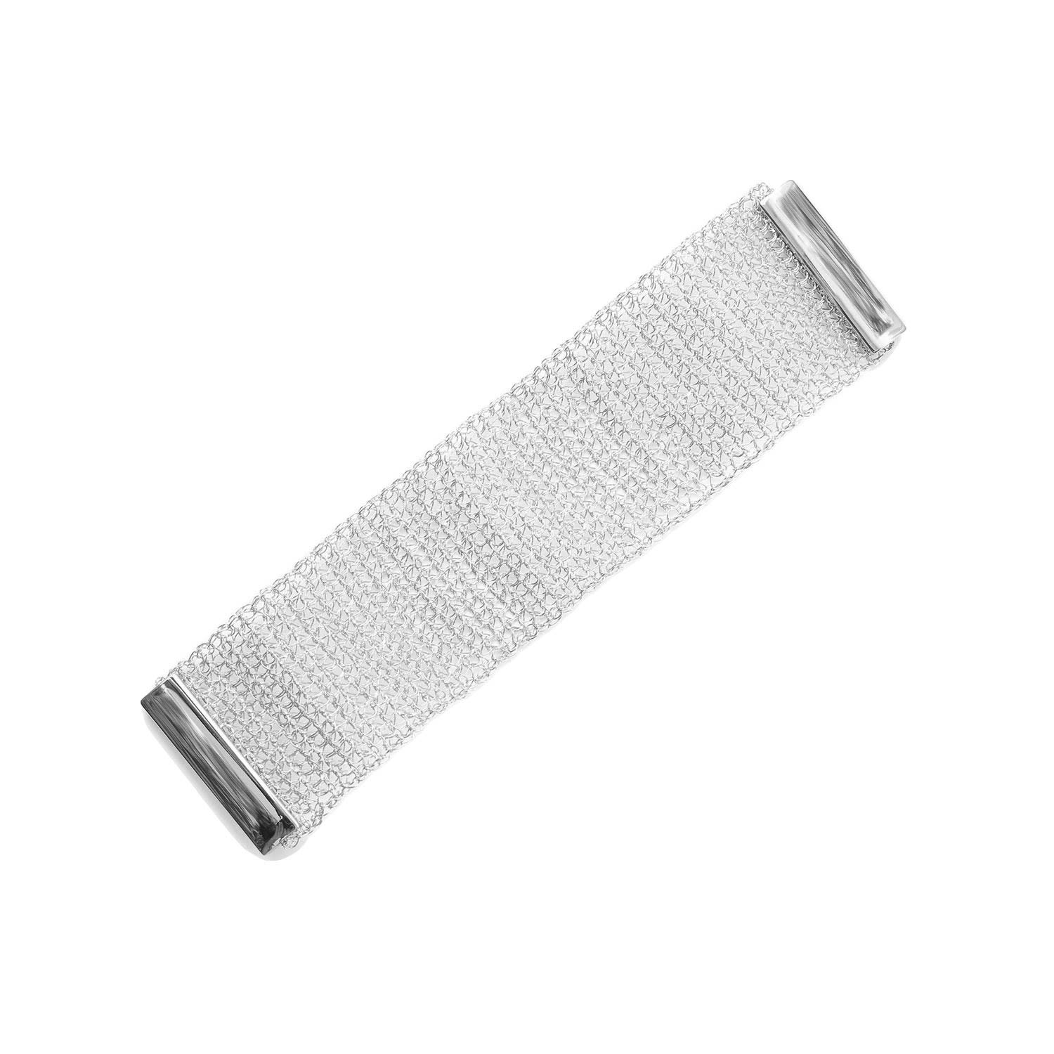 All Silver Mesh Handmade Bracelet