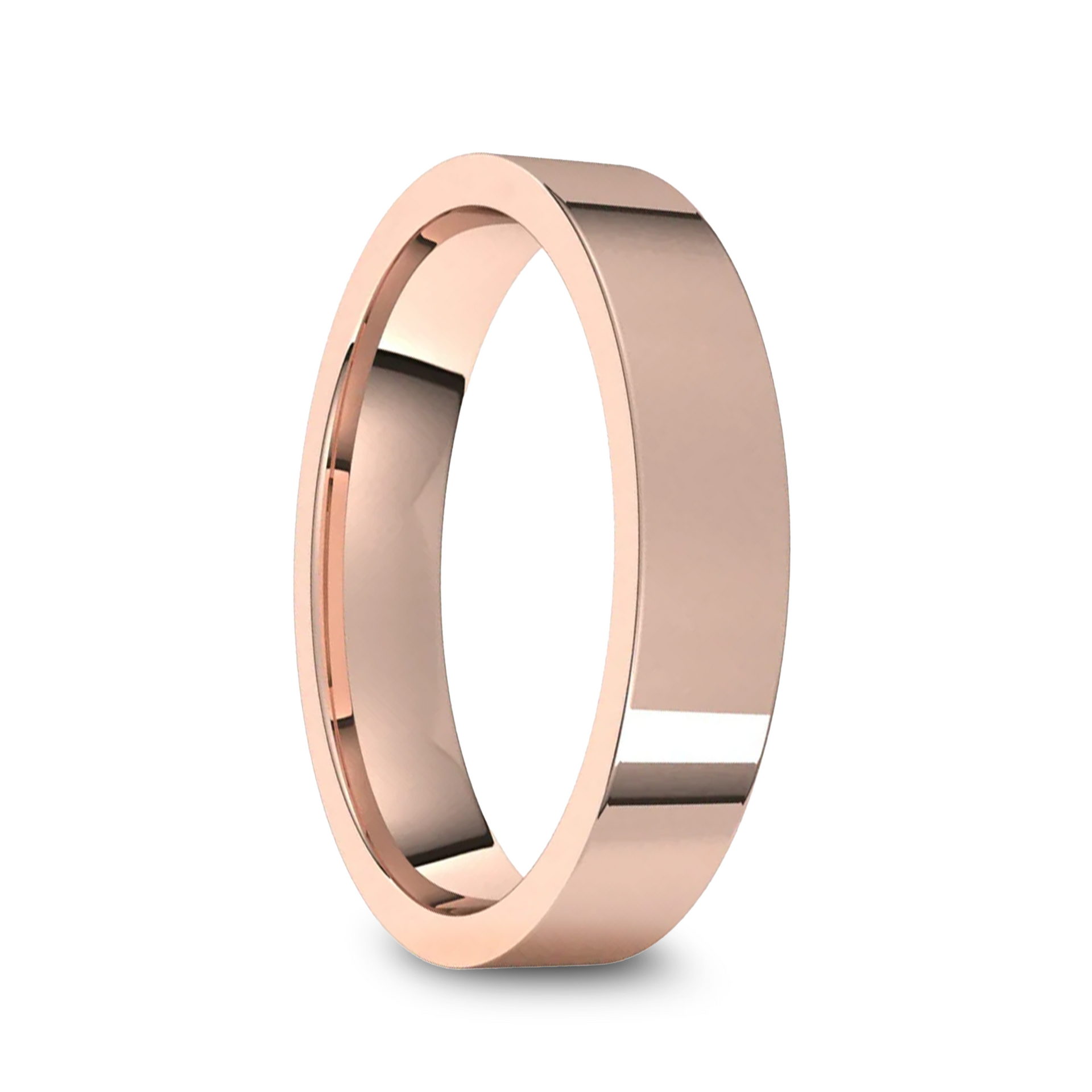 14k Rose Gold Women's Flat Ring with Polished Finish - 2mm - 4mm