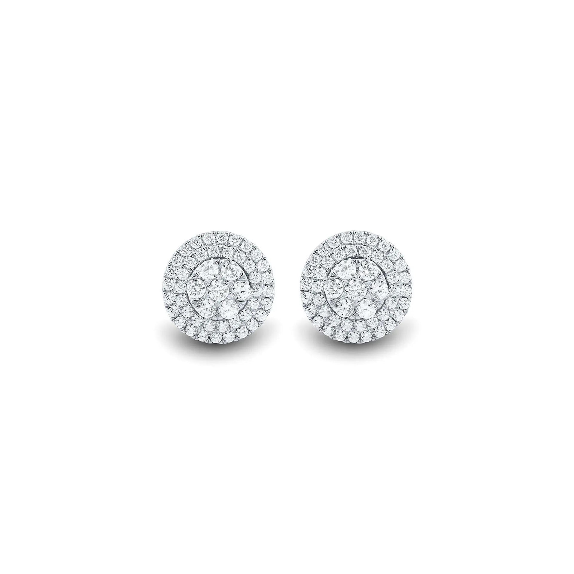 1/2 CT. Tw. Lab Grown Diamond Stud Earrings 14K White Gold Size 13.00mm