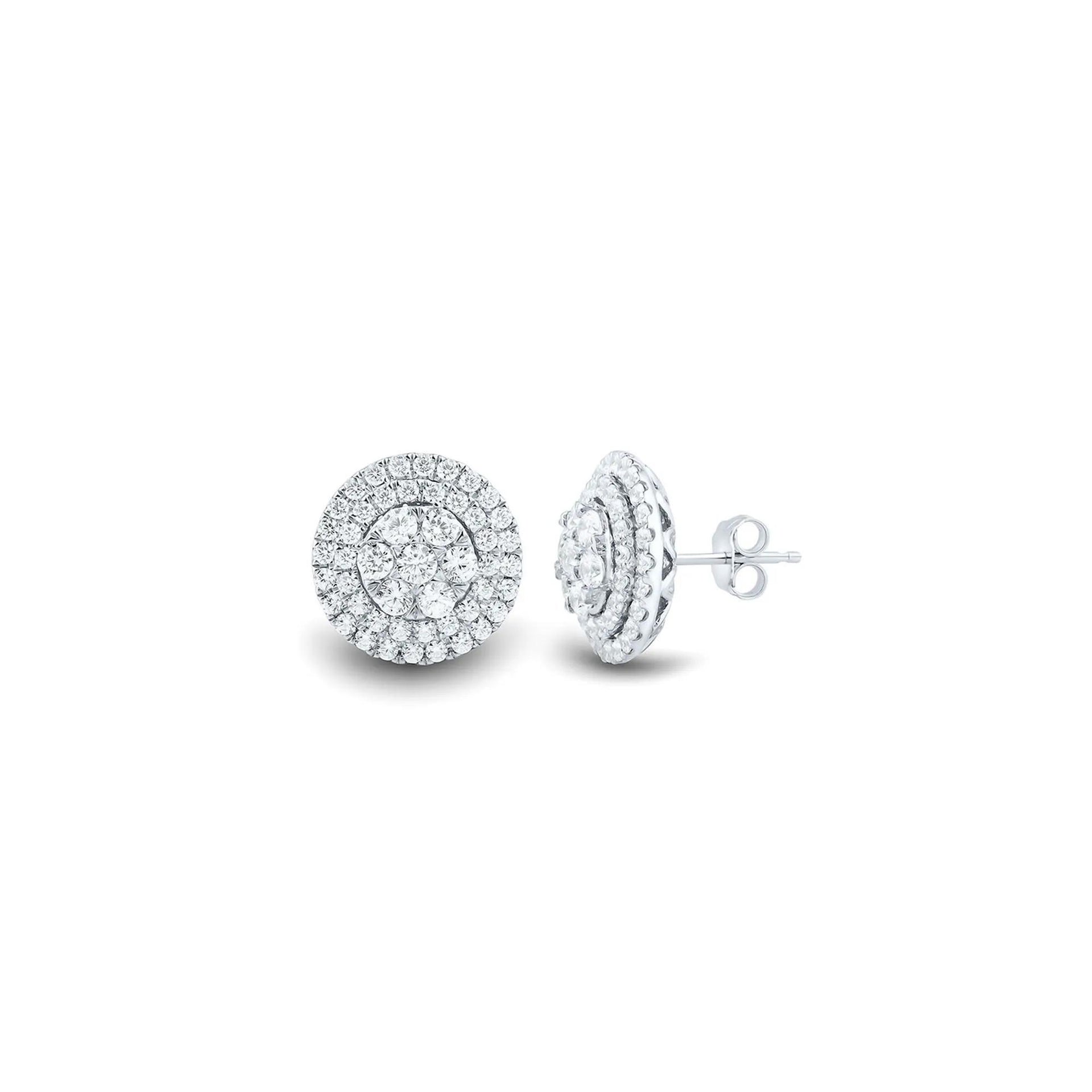 1/2 CT. Tw. Lab Grown Diamond Stud Earrings 14K White Gold Size 13.00mm