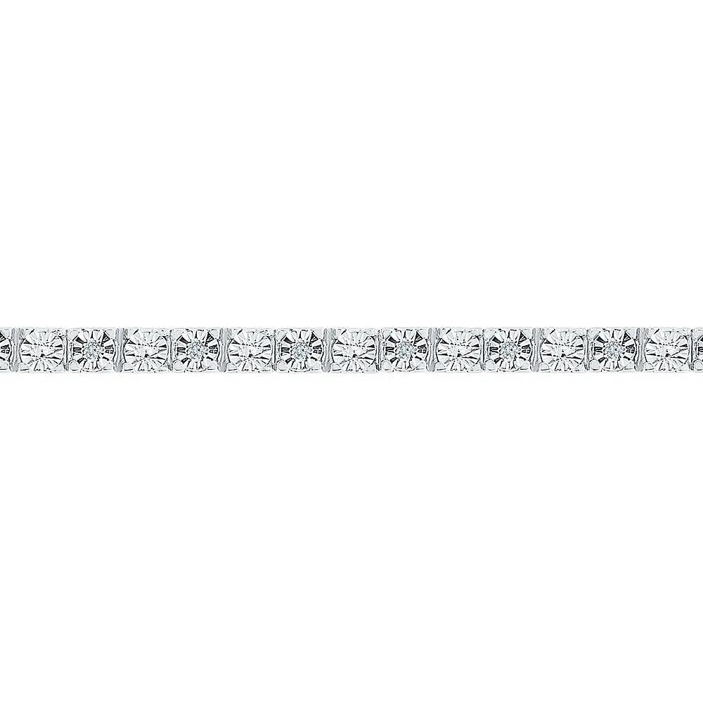 1/10 CT. Tw. Diamond Bracelet .925 Sterling Silver White Size 7.5"