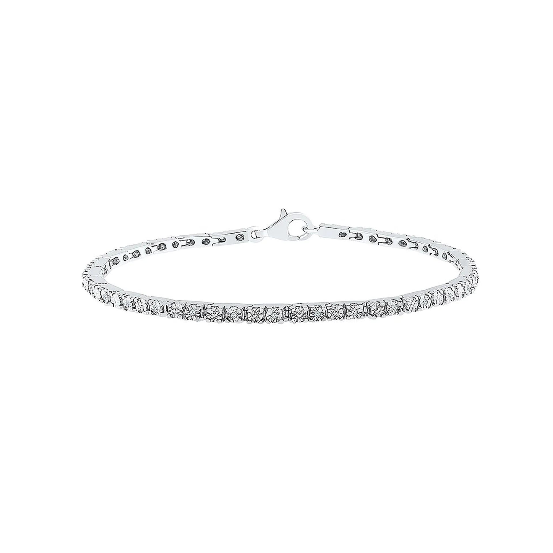 1/10 CT. Tw. Diamond Bracelet .925 Sterling Silver White Size 7.5"