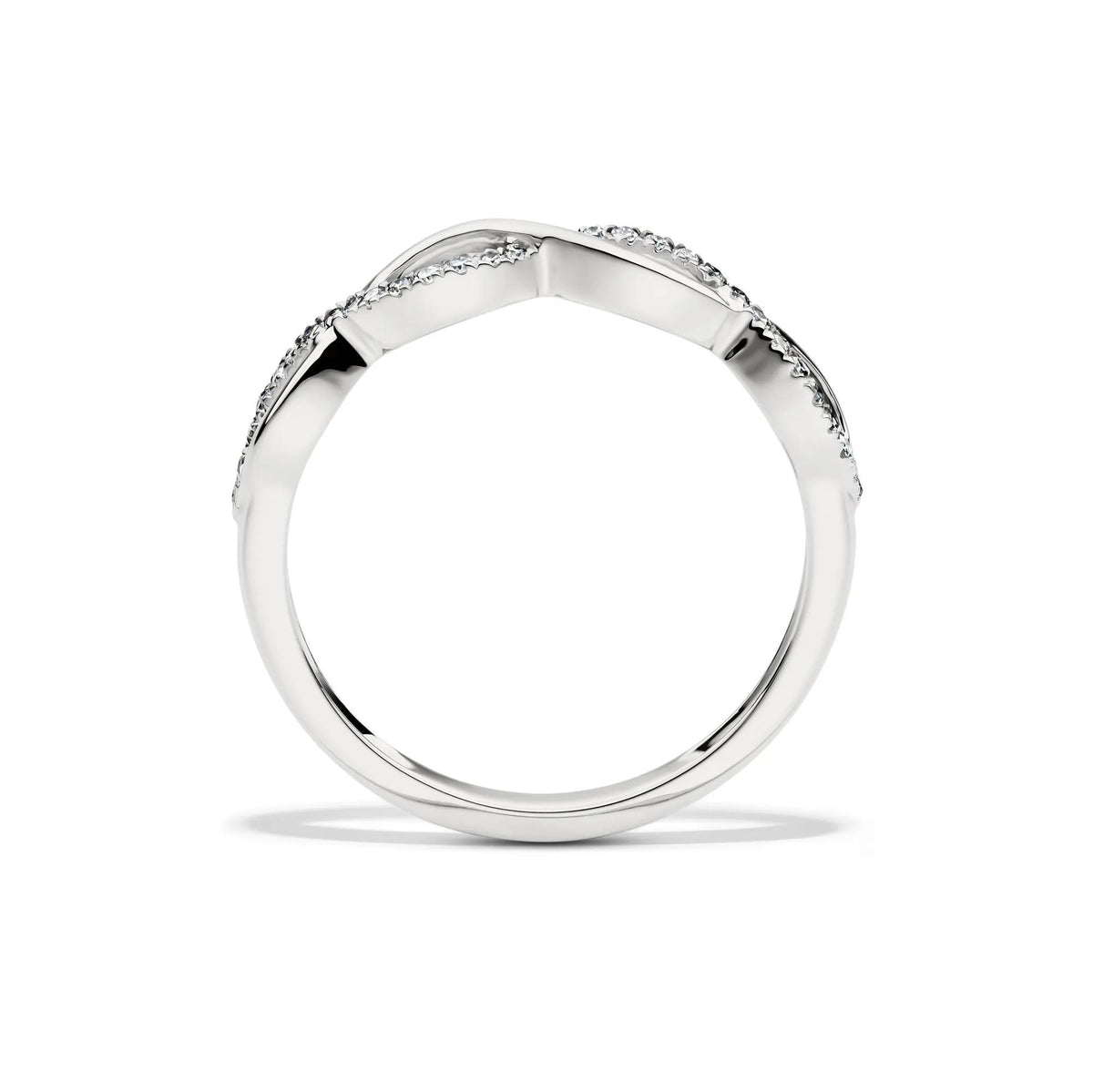 1/10 CT. Tw. Diamond Infinity Ring 10K White Gold Size 7.5