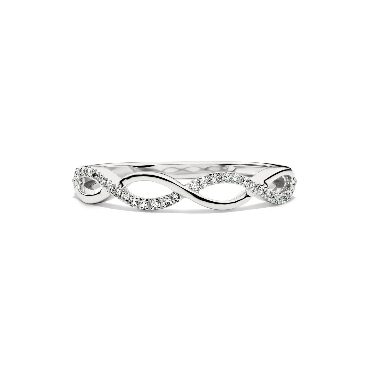 1/10 CT. Tw. Diamond Infinity Ring 10K White Gold Size 7.5