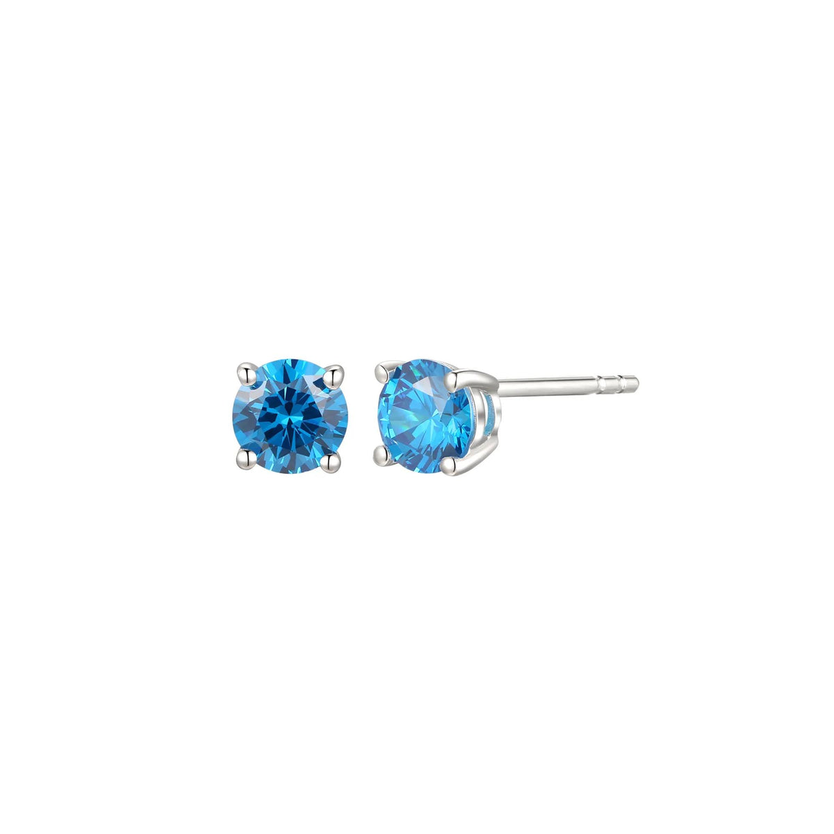 1/4 CT. Tw. Blue Diamond Stud Earrings 10K White Gold Size 3.60mm