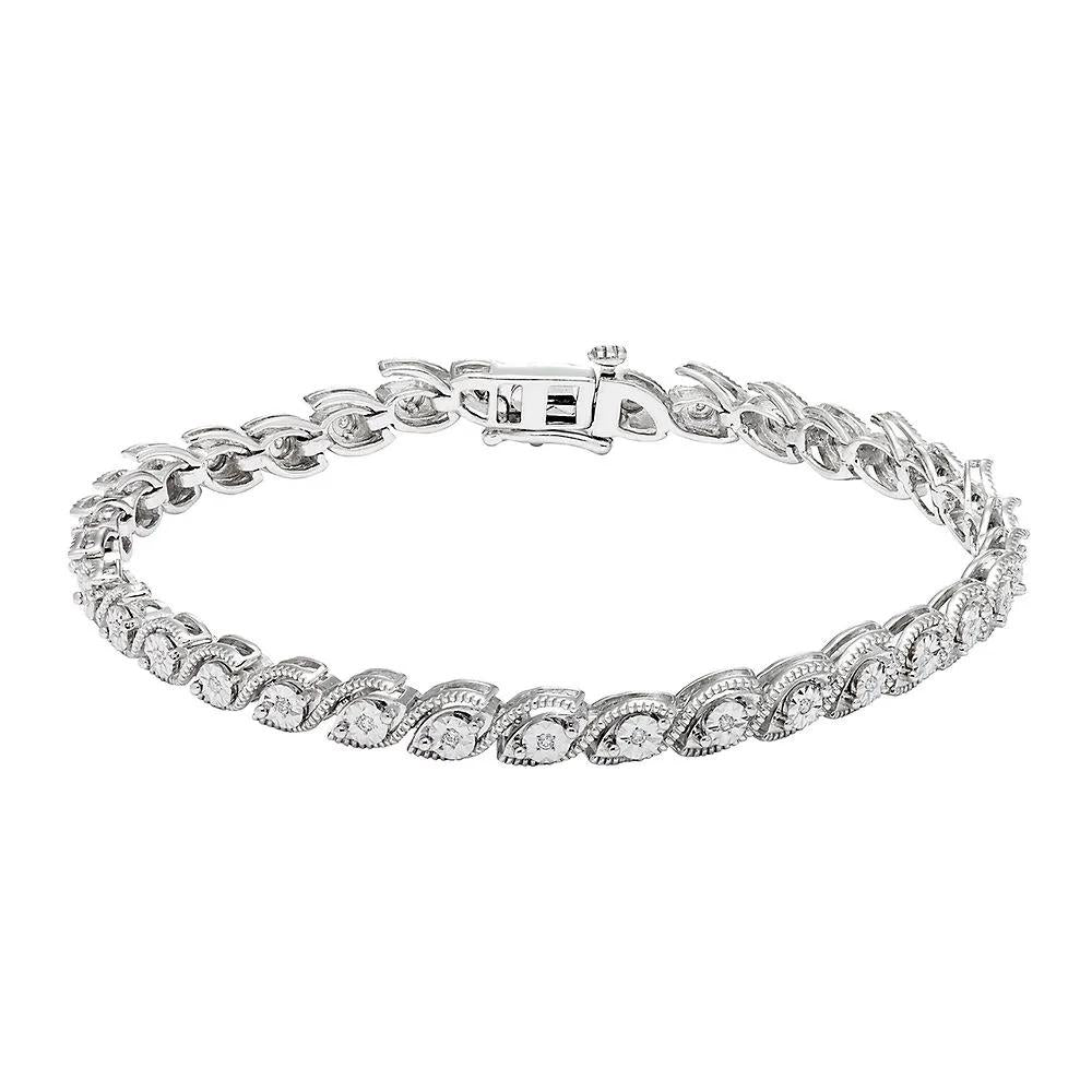 1/7 CT. Tw. Diamond Bracelet .925 Sterling Silver White