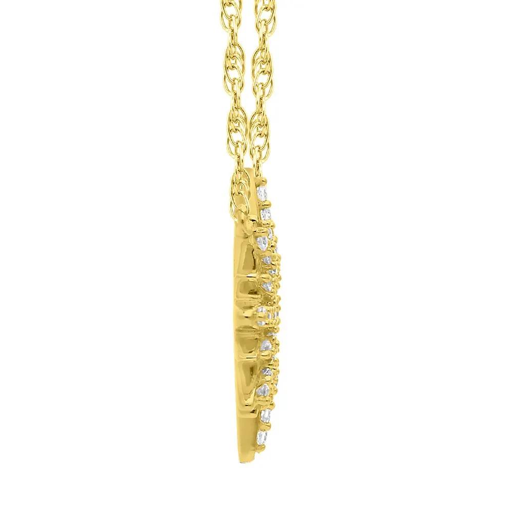 1/8 CT. Tw. Diamond Sun Necklace 10K Yellow Gold Size 16.5"
