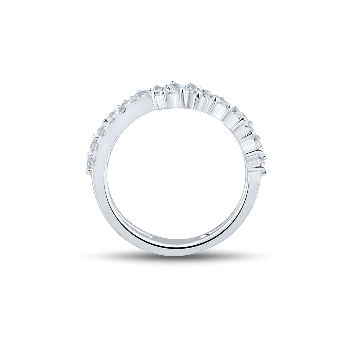1 CT. Tw. Lab Grown Diamond Ring 14K White Gold Round Brilliant Cut Size 7.5 1mm